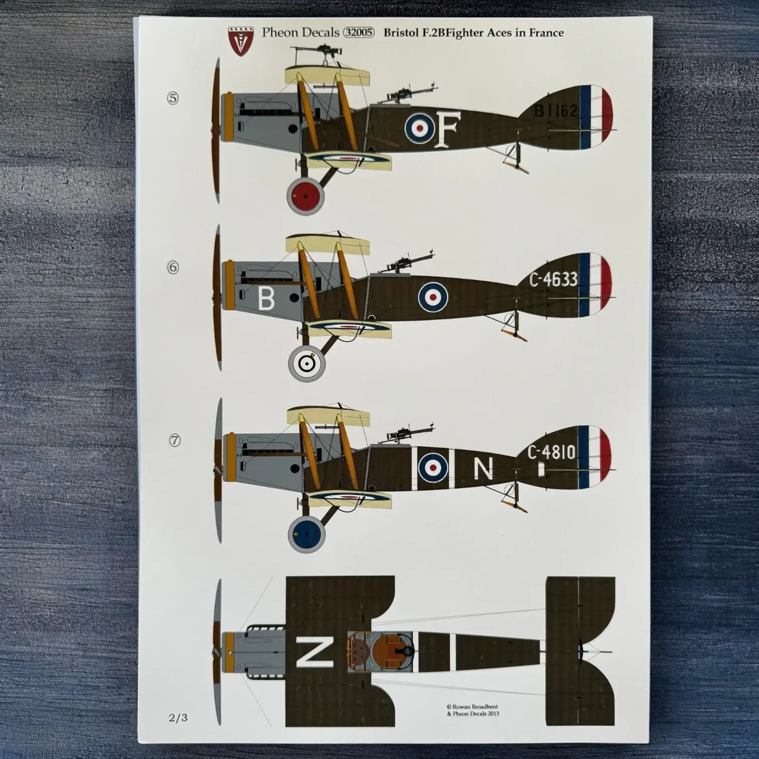 Pheon Decals - Bristol F.2b Fighters Aces in France - 1/3 scale - 32005