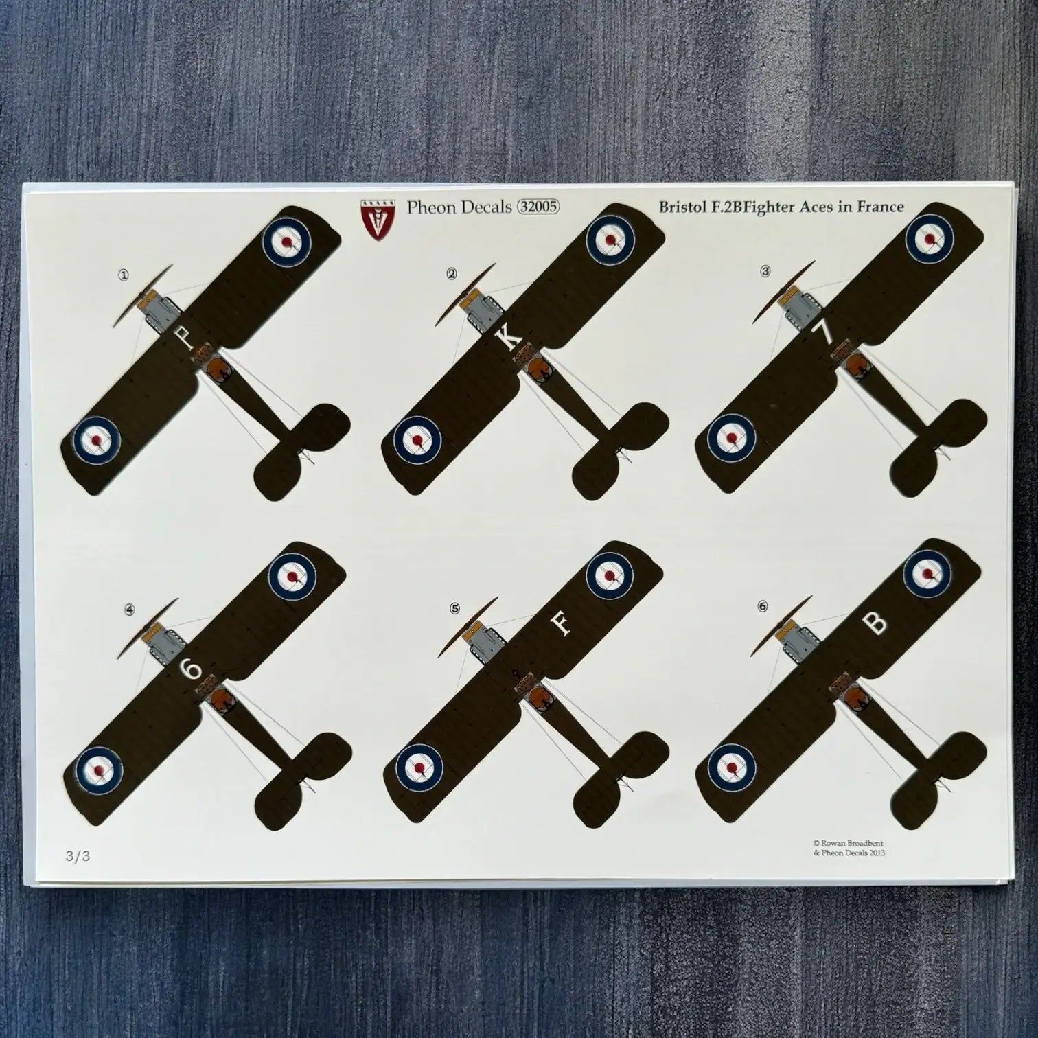 Pheon Decals - Bristol F.2b Fighters Aces in France - 1/3 scale - 32005