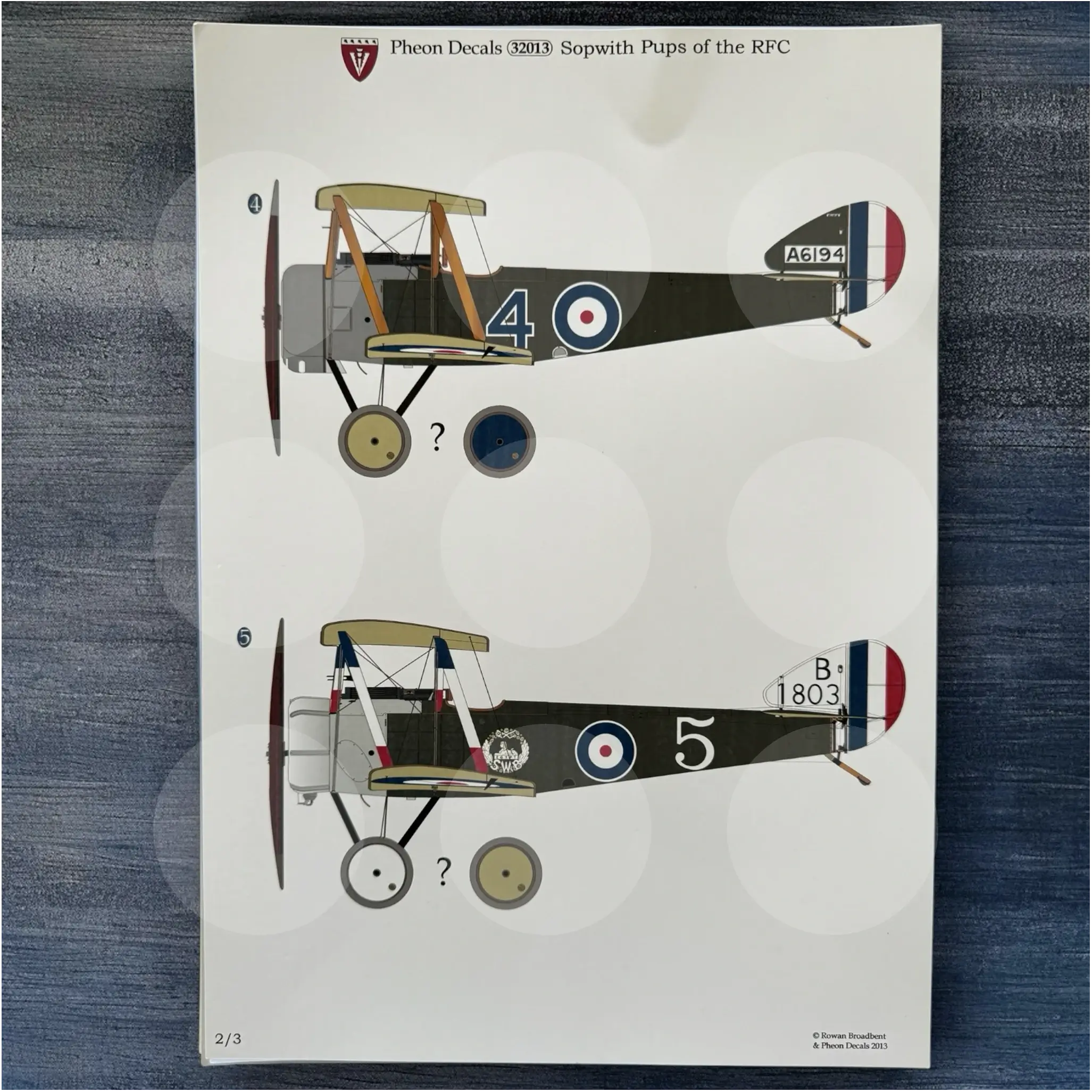 Pheon Decals - Sopwith Pups of the RFC - 1/3 scale - 32013