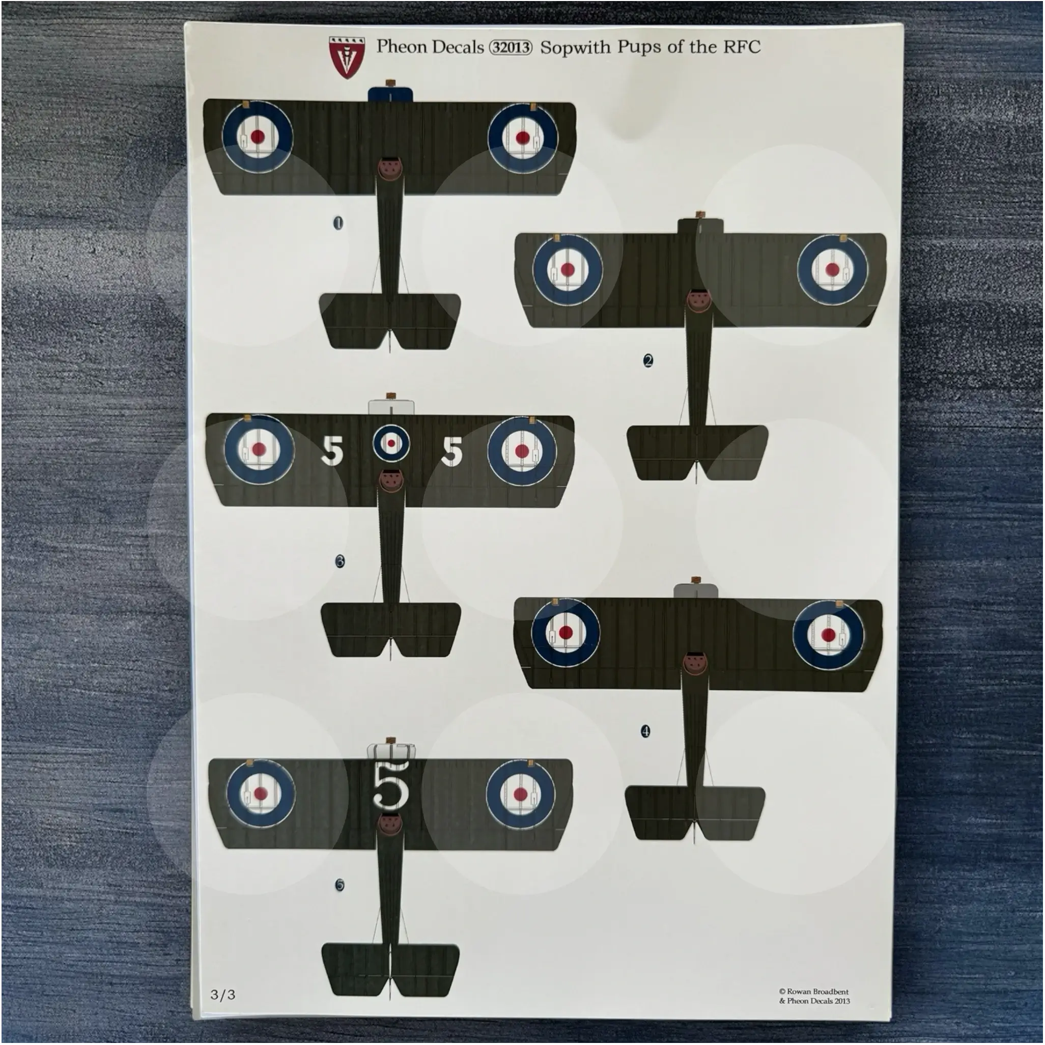Pheon Decals - Sopwith Pups of the RFC - 1/3 scale - 32013