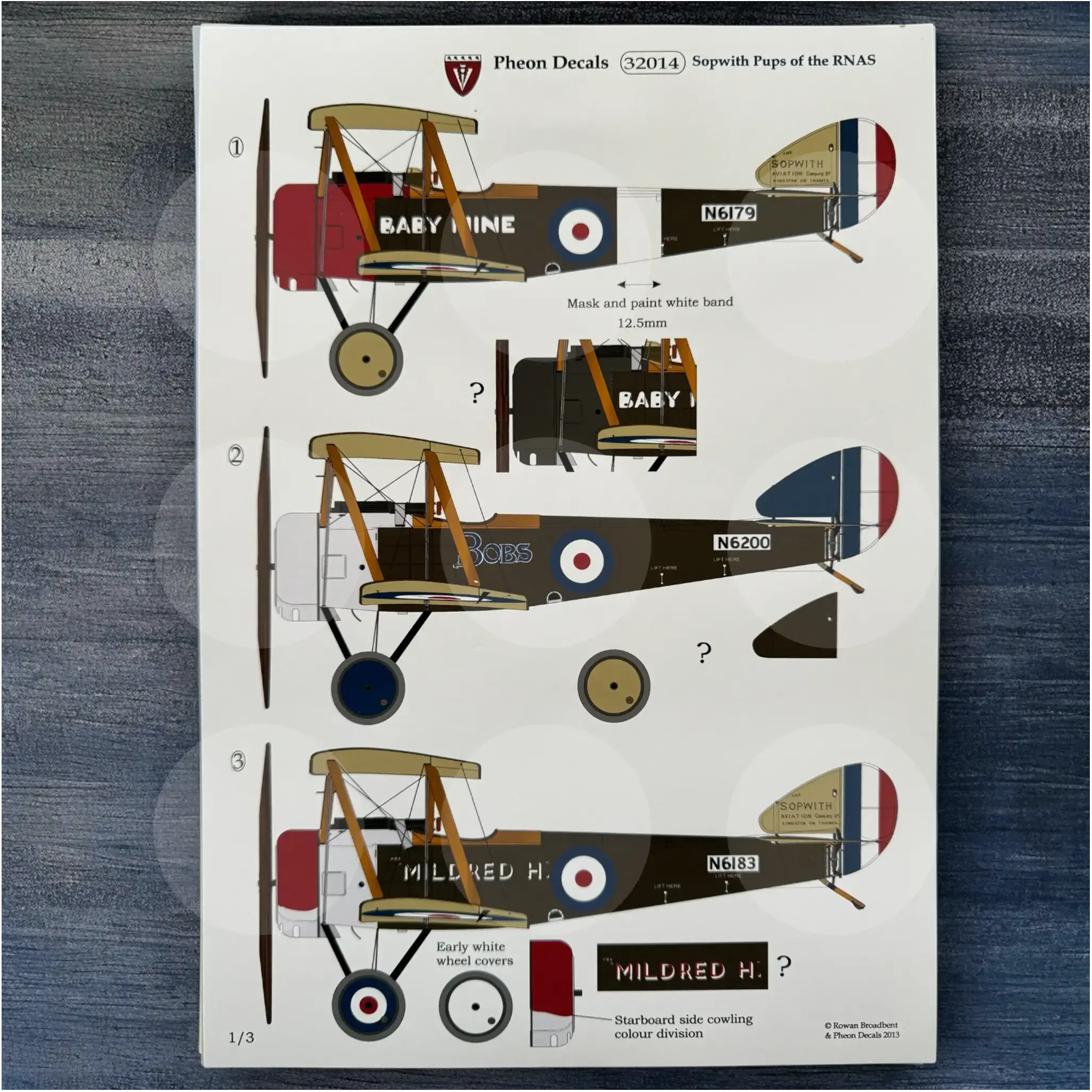 Pheon Decals - Sopwith Pups of the RNAS - 1/3 scale - 32014
