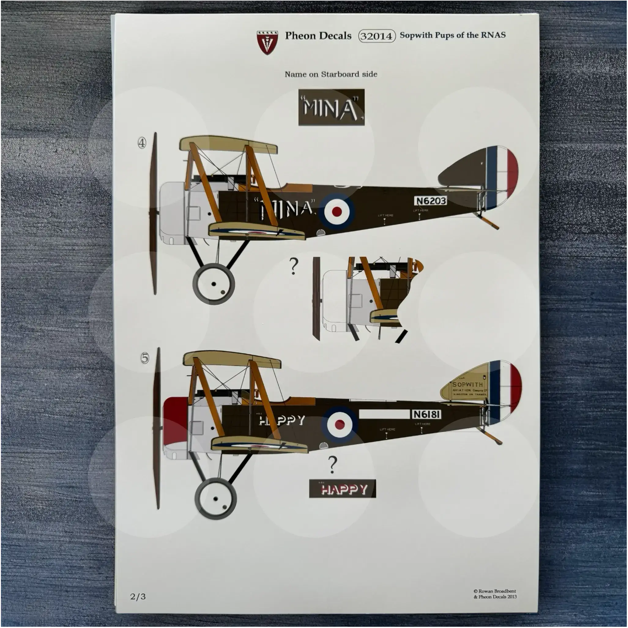 Pheon Decals - Sopwith Pups of the RNAS - 1/3 scale - 32014