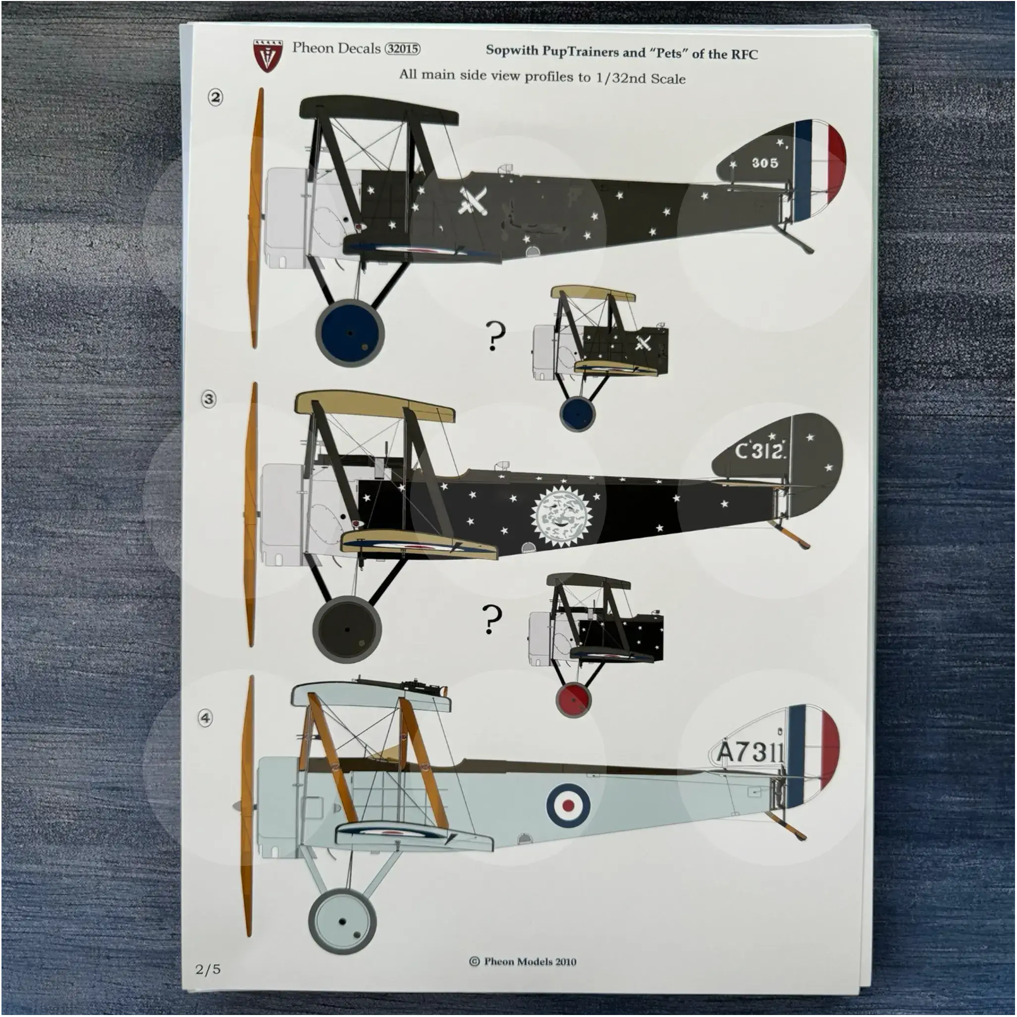 Pheon Decals - Sopwith Pup Trainers and Pets of the RFC - 1/3 scale - 32015