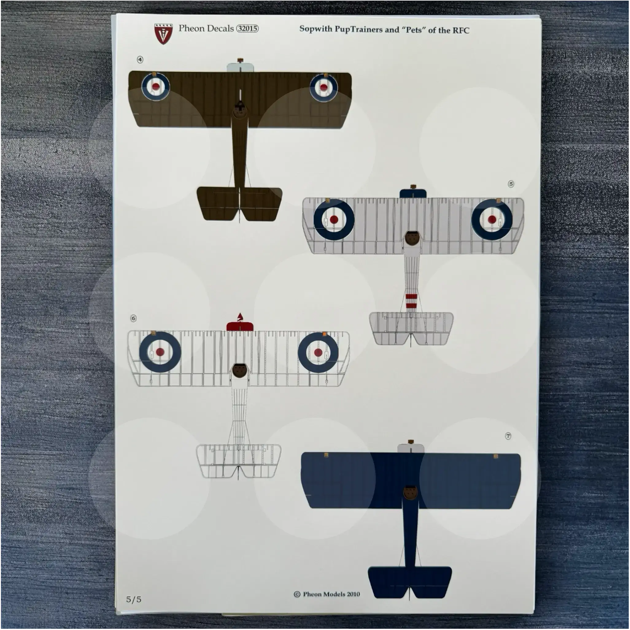Pheon Decals - Sopwith Pup Trainers and Pets of the RFC - 1/3 scale - 32015