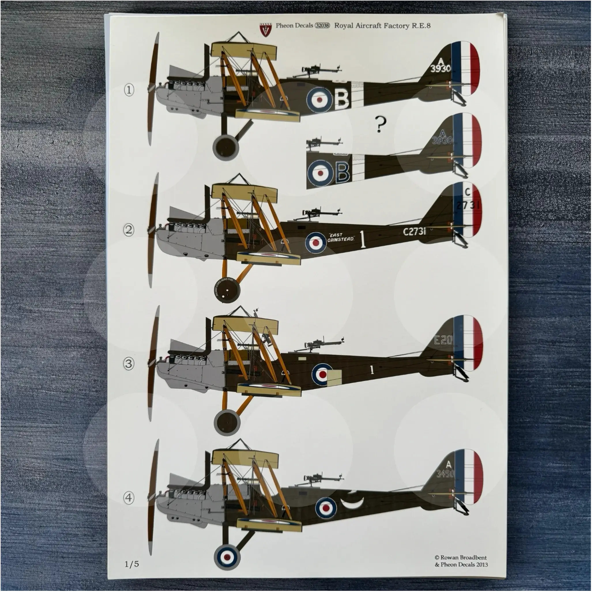 Pheon Decals - Royal Aircraft Factory RE.8 Harry Tate - 1/32 scale - 32038