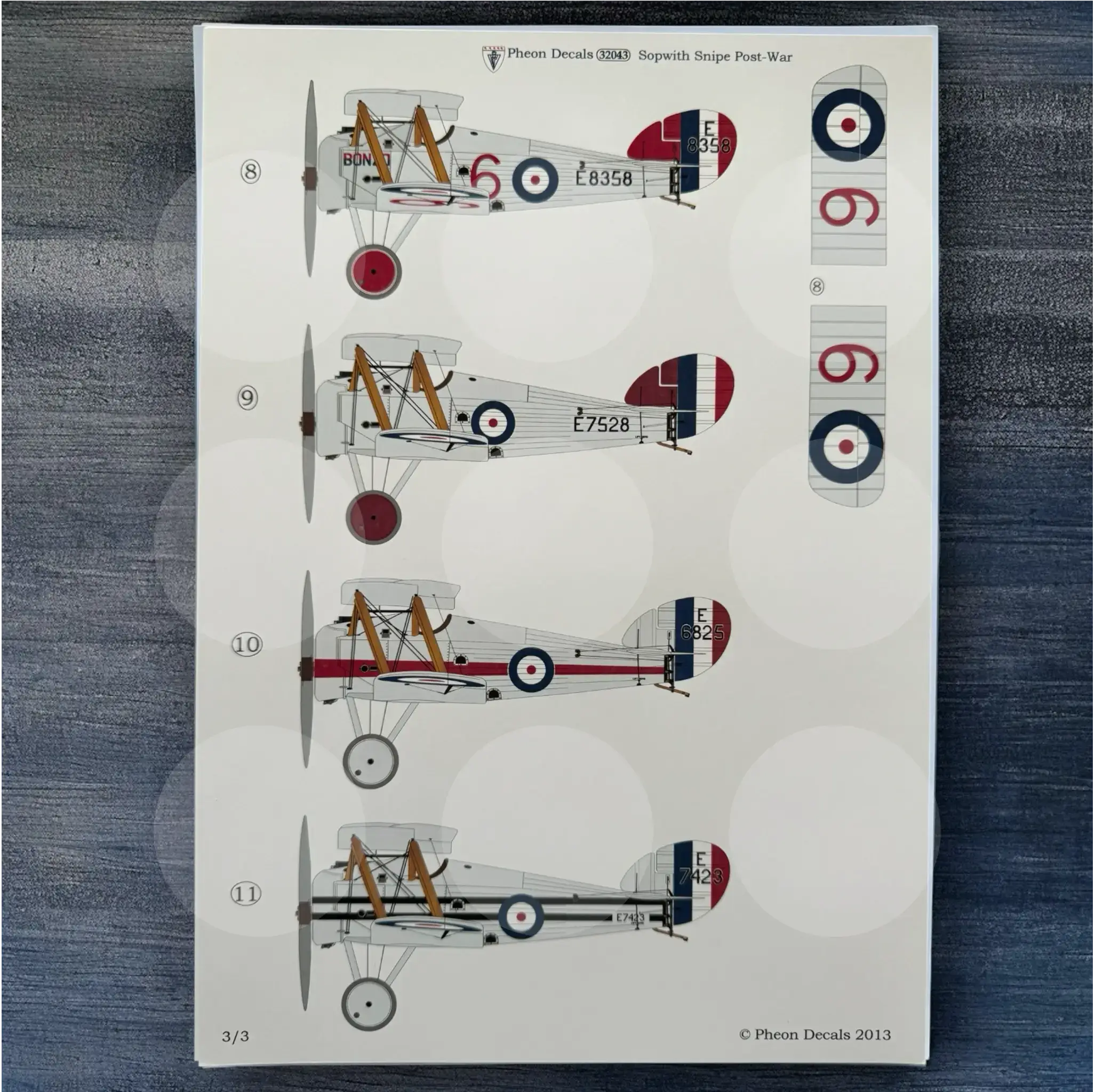 Pheon Decals - Sopwith 7F.1 Snipe Postwar RAF - 1/32 scale - 32043