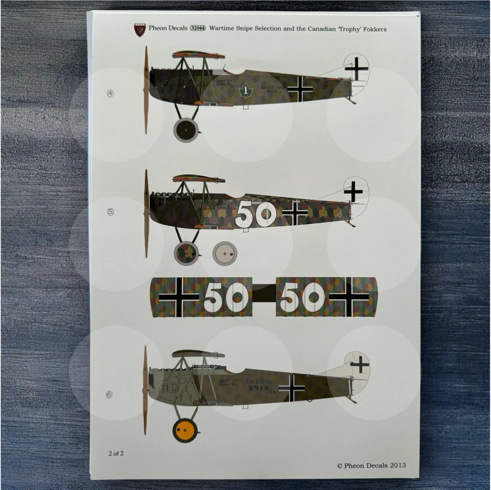 Pheon Decals - Wartime Snipe Selection & Canadian Trophy Fokkers - 1/32 scale - 32044