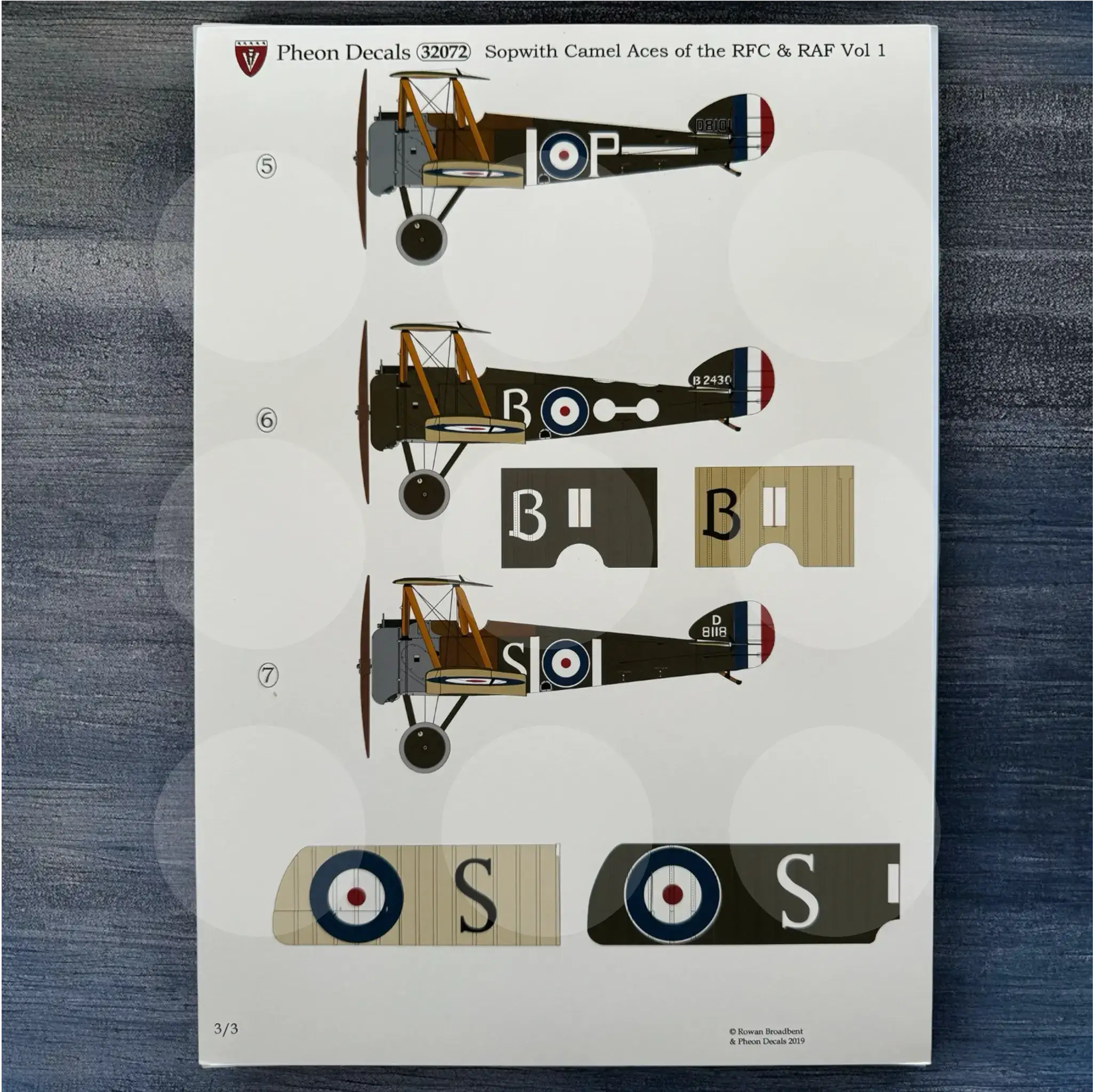 Pheon Decals - Sopwith Camel Aces RFC & RAF - 1/32 scale - 32072