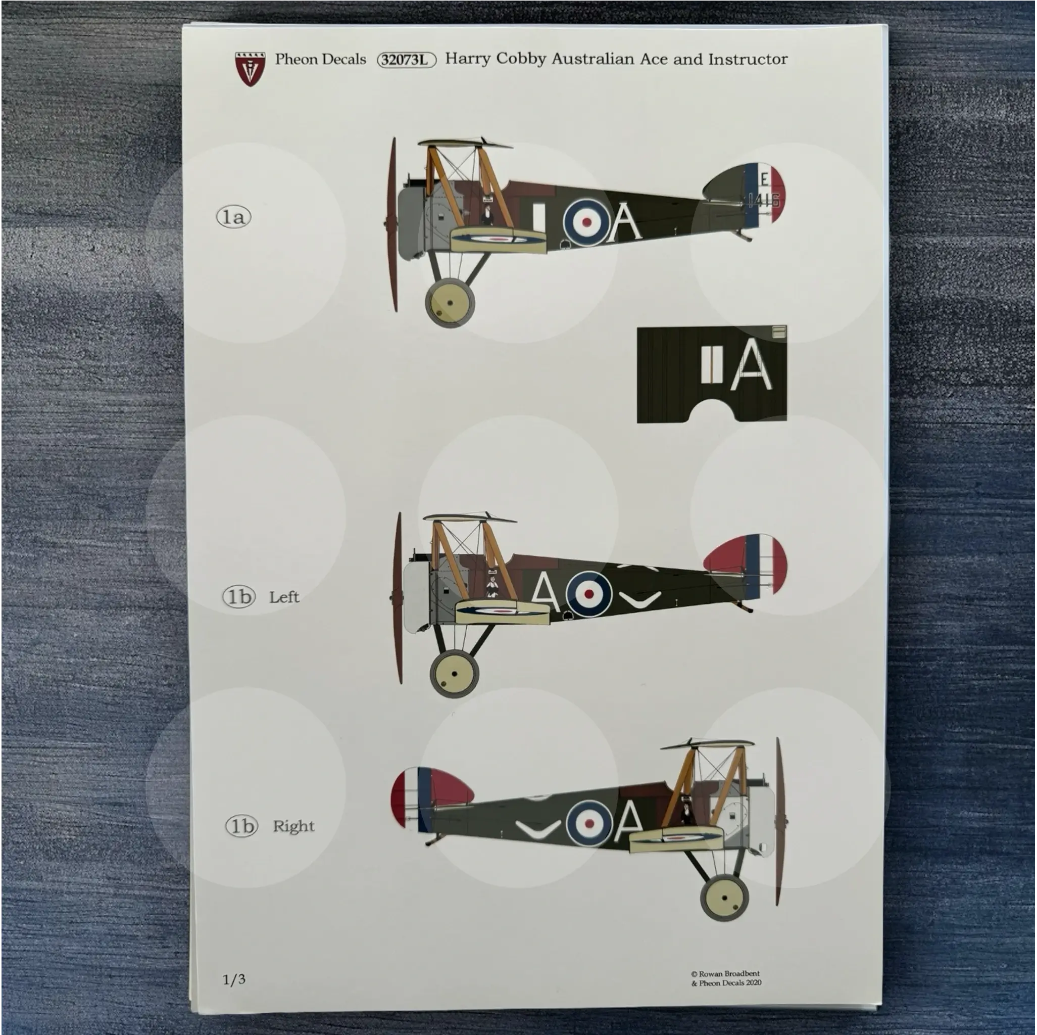 Pheon Decals - Harry Cobby Australia Ace & Instructor - 1/32 scale - 32073L Ltd Edition