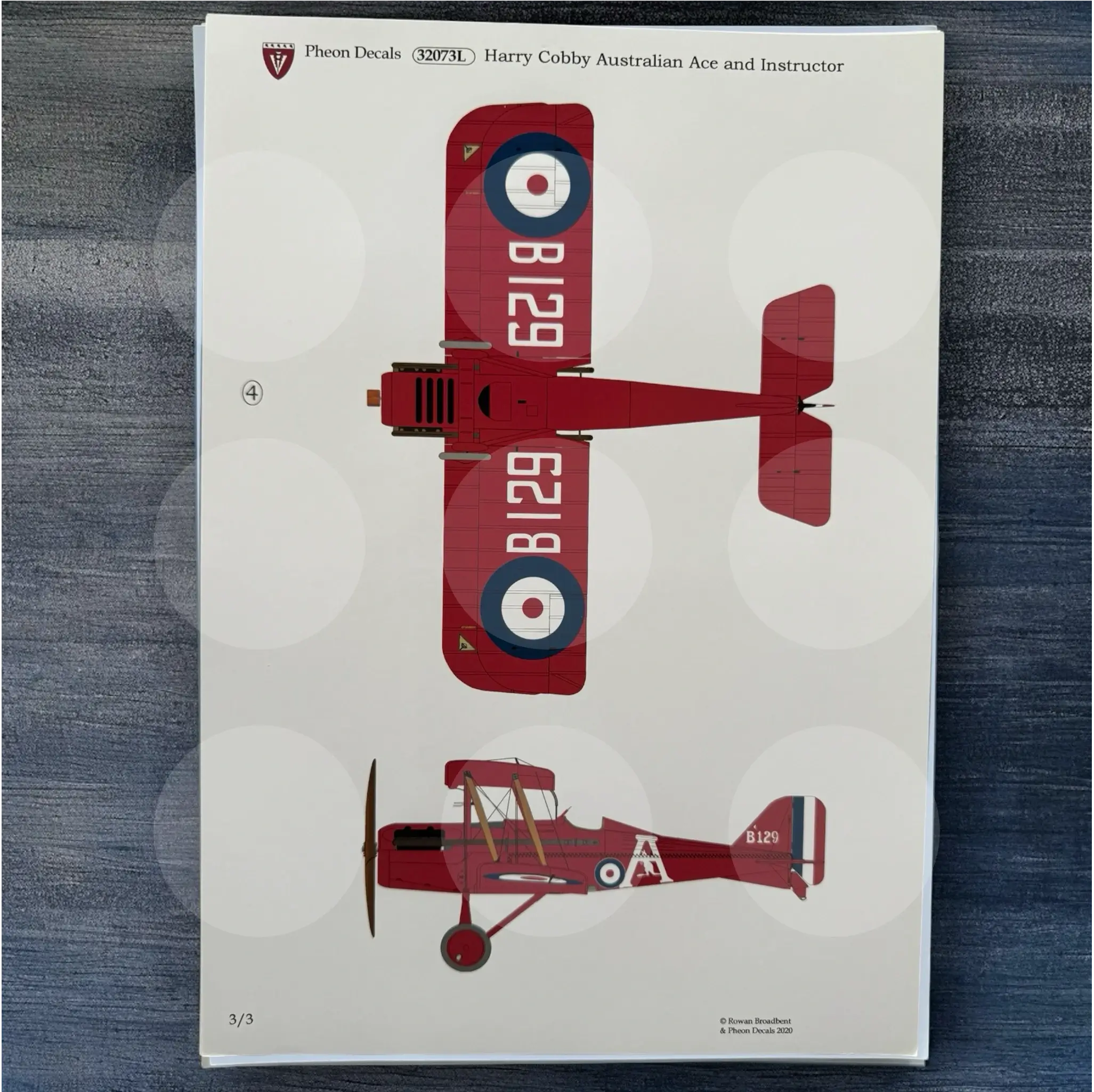 Pheon Decals - Harry Cobby Australia Ace & Instructor - 1/32 scale - 32073L Ltd Edition