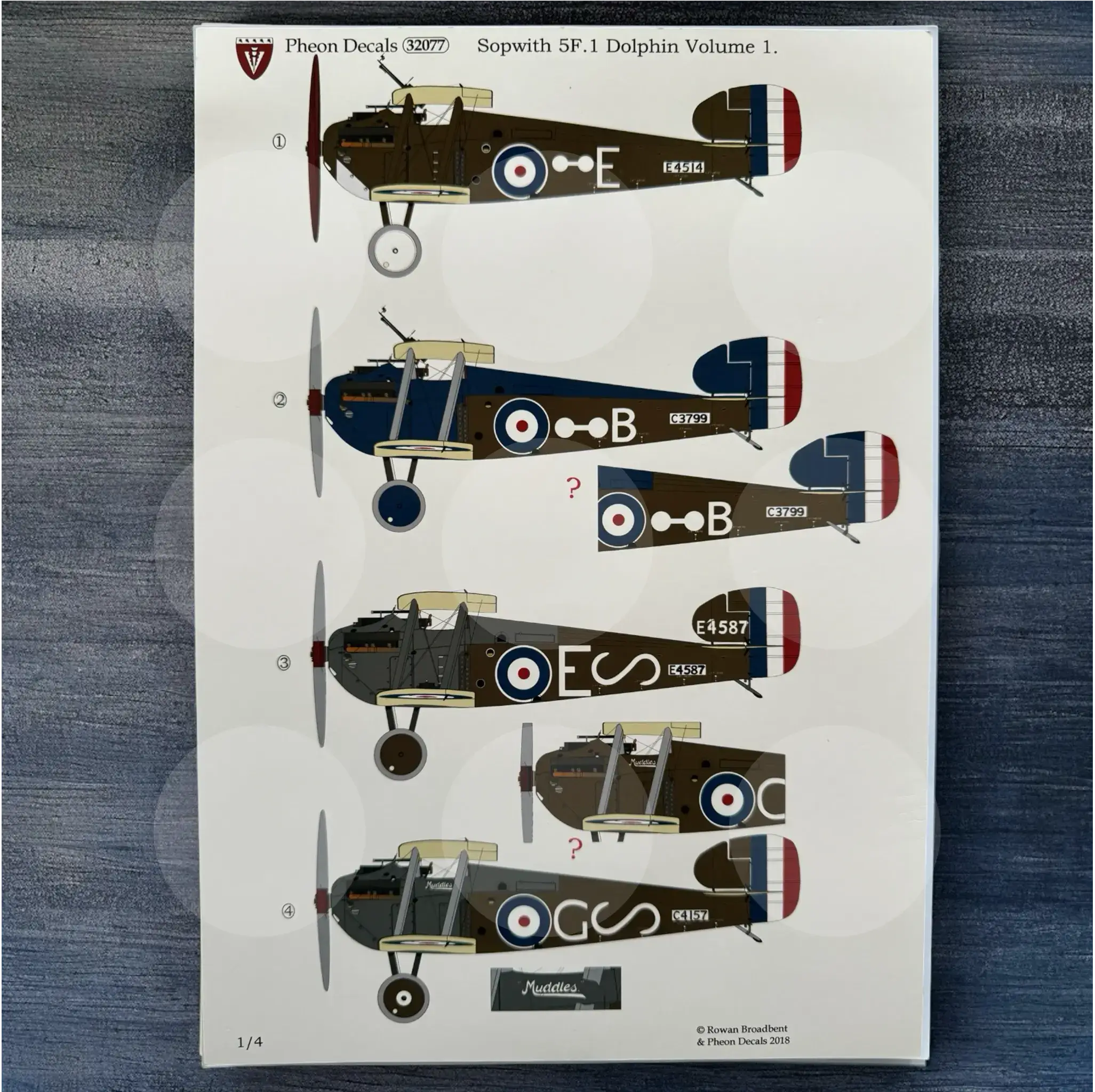 Pheon Decals - Sopwith 5F.1 Snipe Dolphin Volume 1 - 1/32 scale - 32077