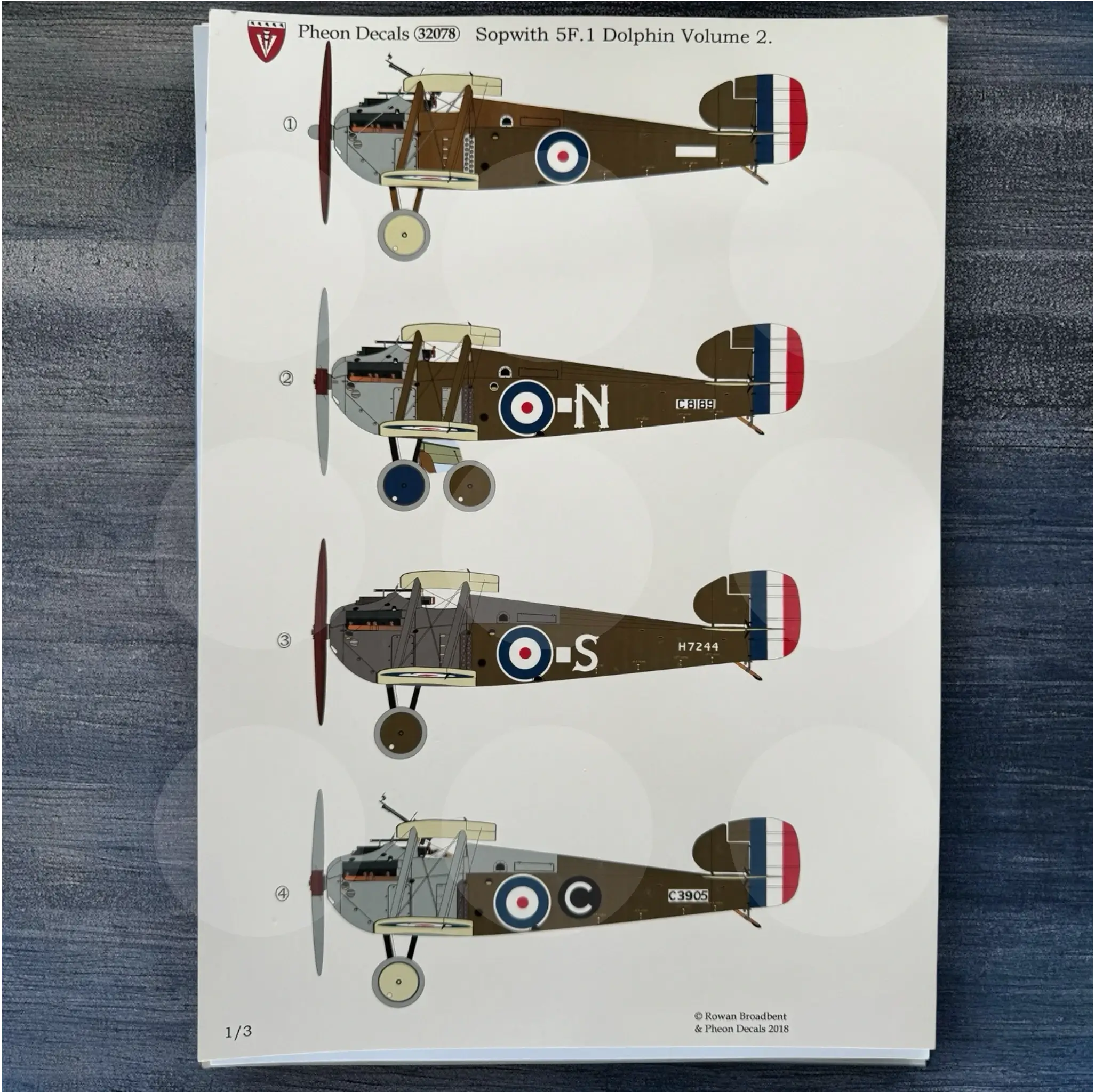 Pheon Decals - Sopwith 5F.1 Snipe Dolphin Volume 1 - 1/32 scale - 32077