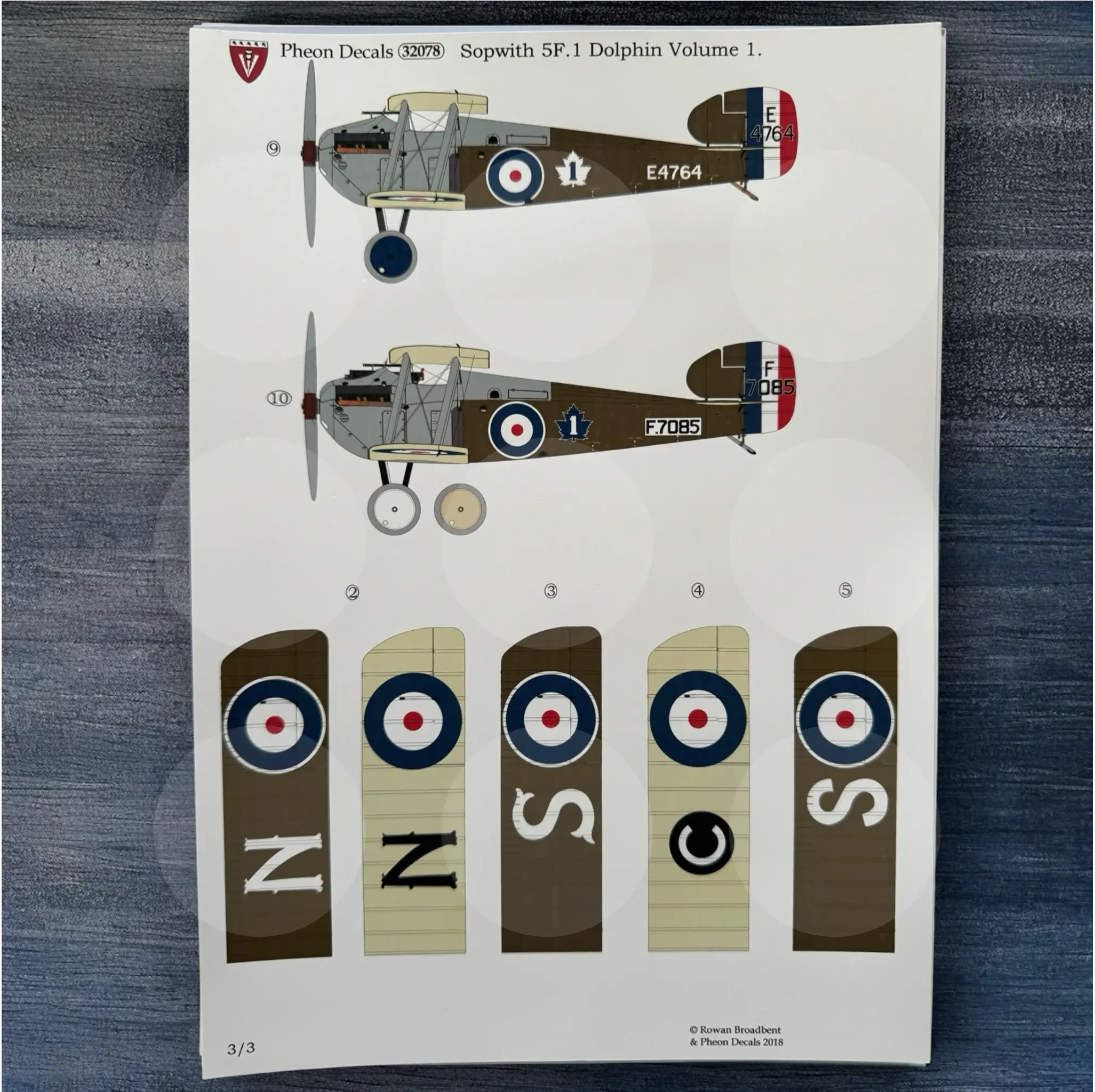 Pheon Decals - Sopwith 5F.1 Snipe Dolphin Volume 1 - 1/32 scale - 32077