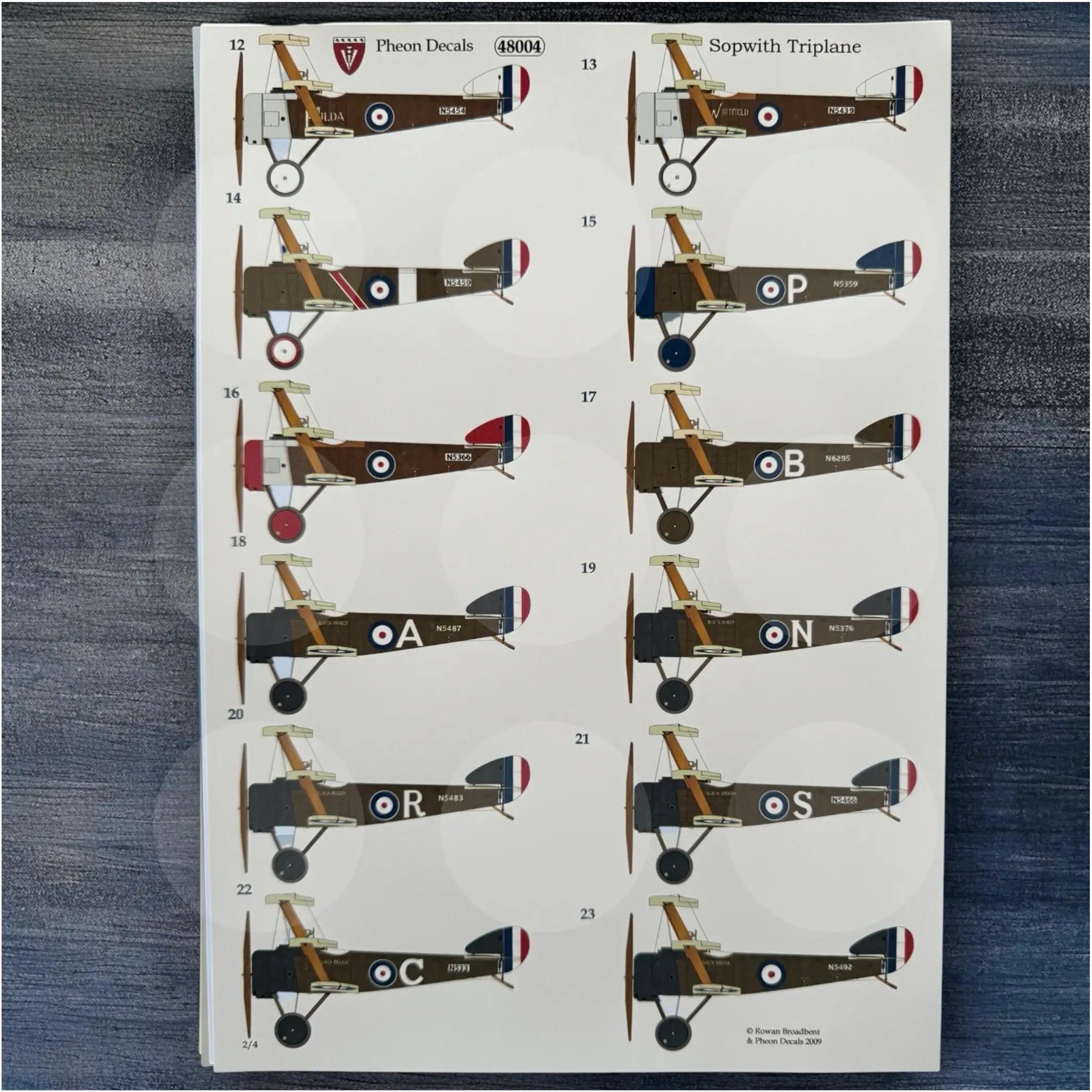 Pheon Decals - Sopwith Triplane - 1/48 scale - 48004