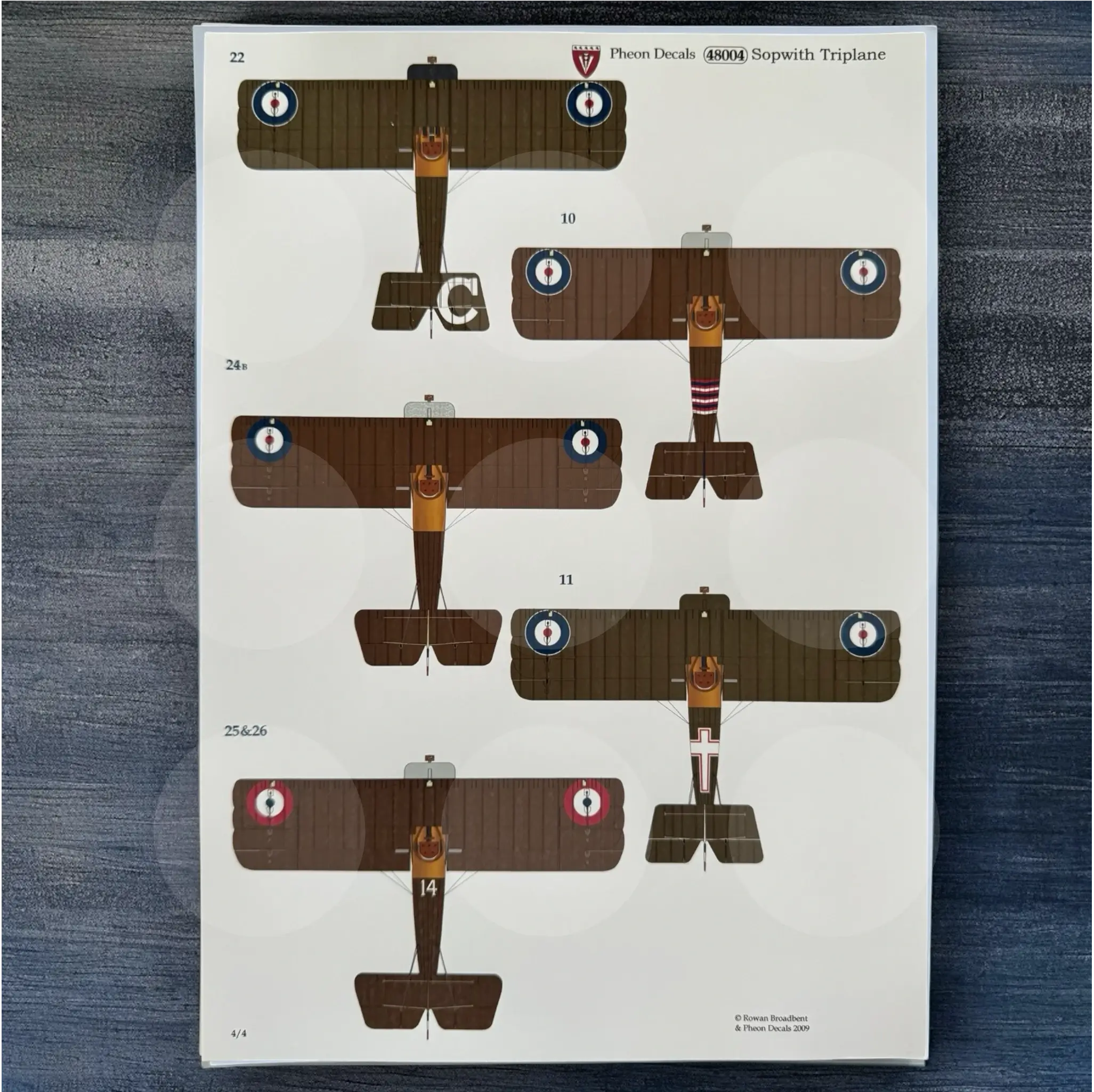 Pheon Decals - Sopwith Triplane - 1/48 scale - 48004