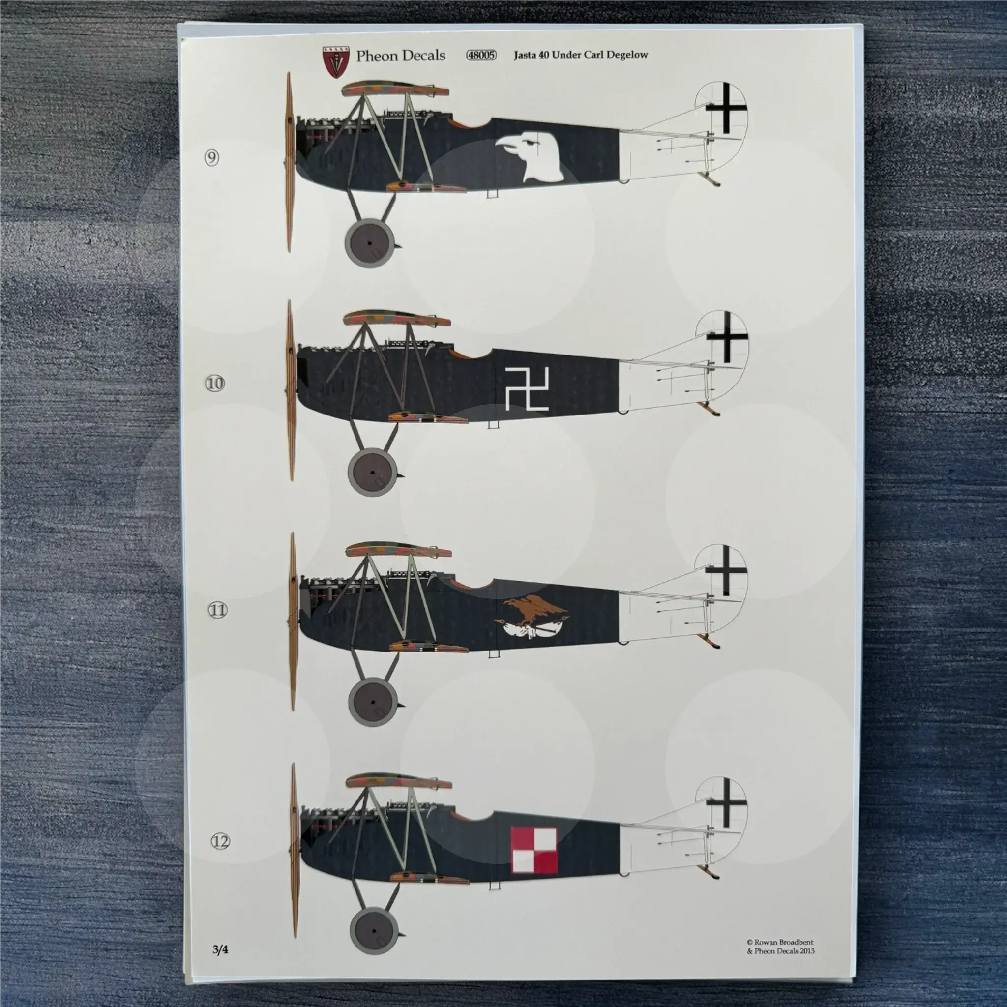 Pheon Decals - Jasta 40 under Carl Degelow - 1/48 scale - 48005