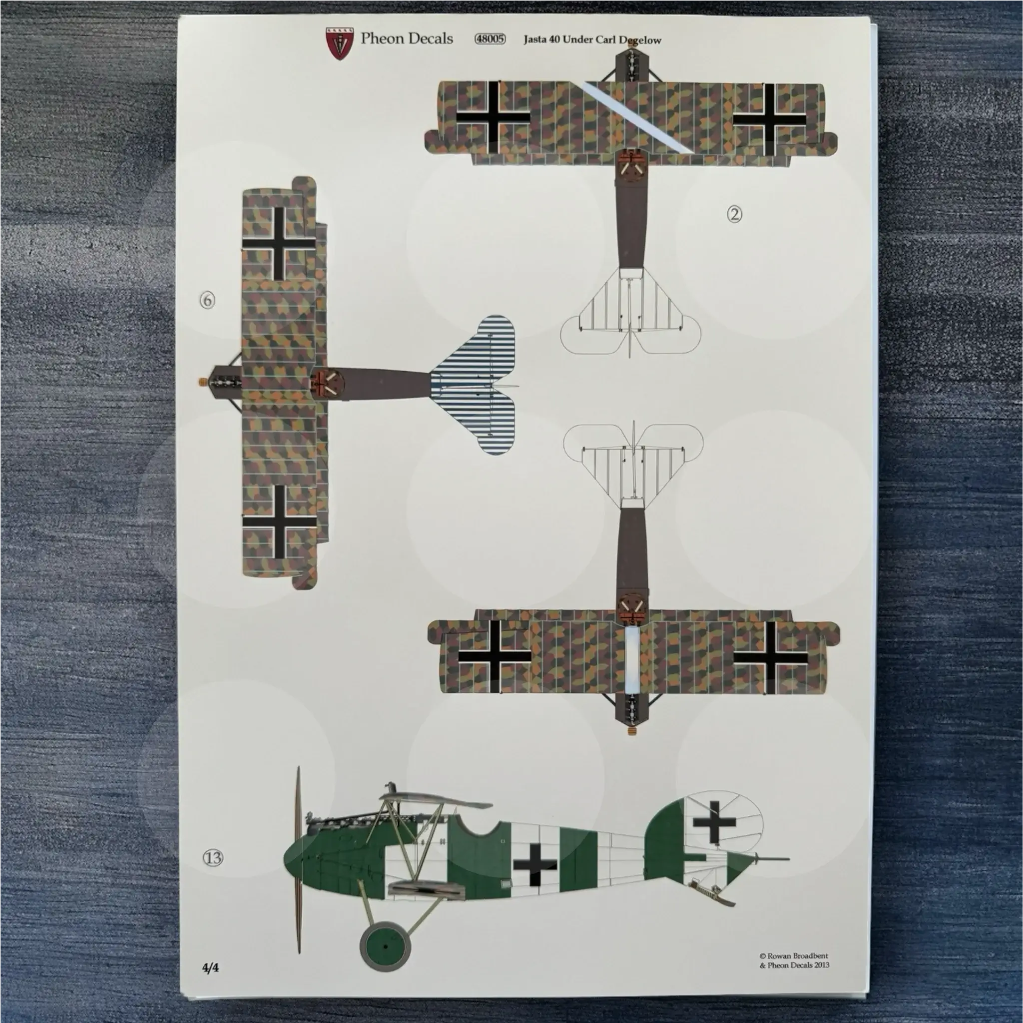 Pheon Decals - Jasta 40 under Carl Degelow - 1/48 scale - 48005
