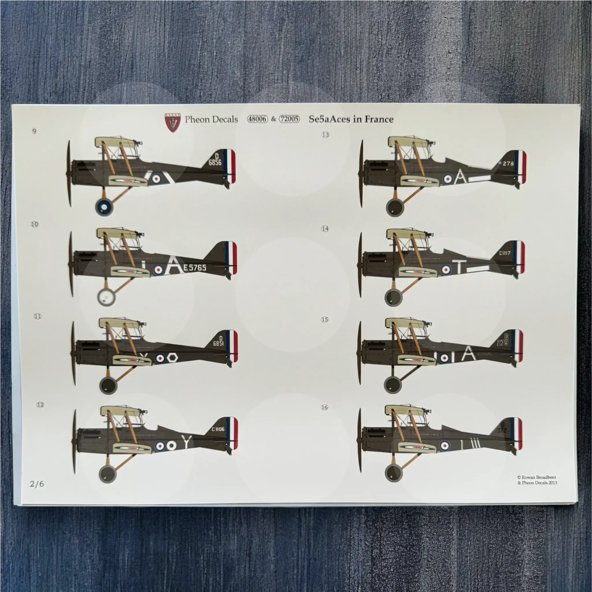 Pheon Decals - Se.5a Hissol & Viper Aces in France - 1/48 scale - 48006