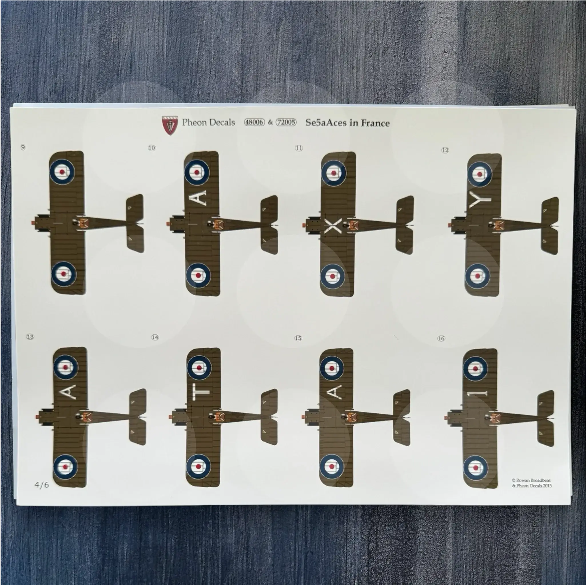 Pheon Decals - Se.5a Hissol & Viper Aces in France - 1/48 scale - 48006
