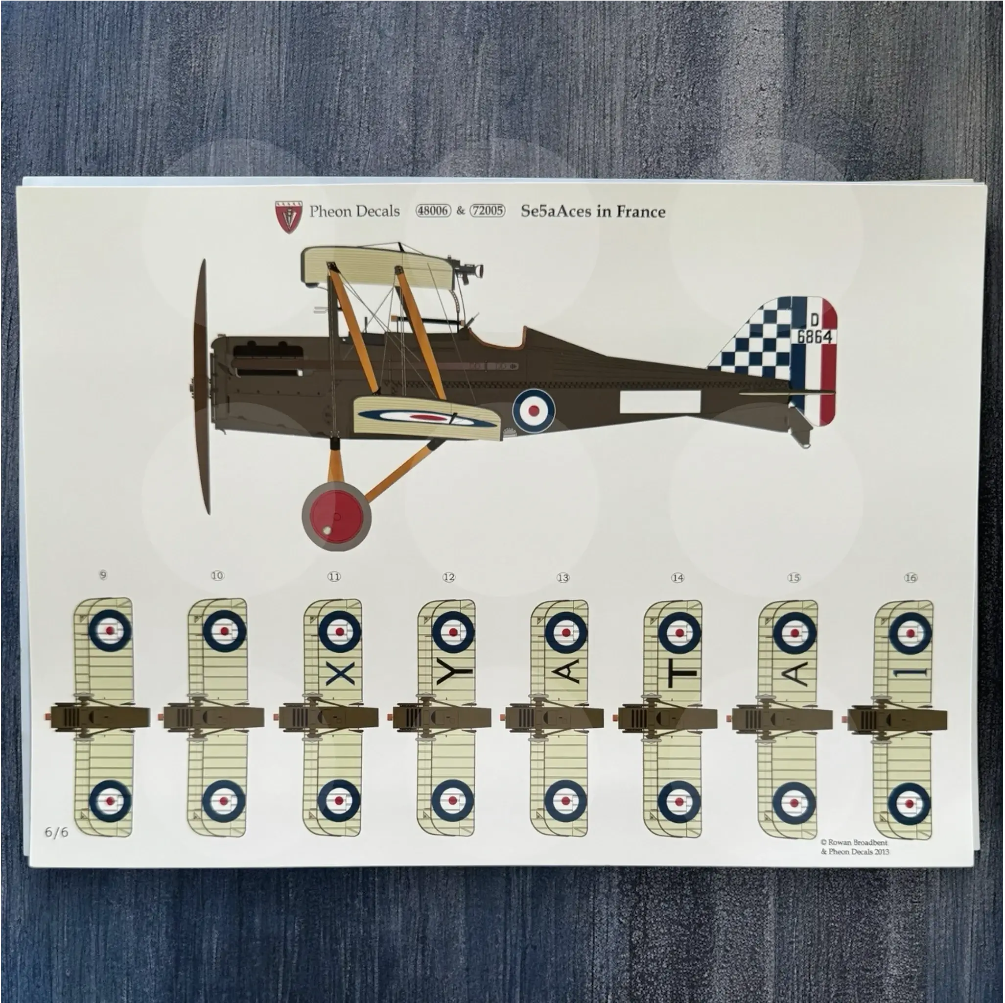 Pheon Decals - Se.5a Hissol & Viper Aces in France - 1/48 scale - 48006