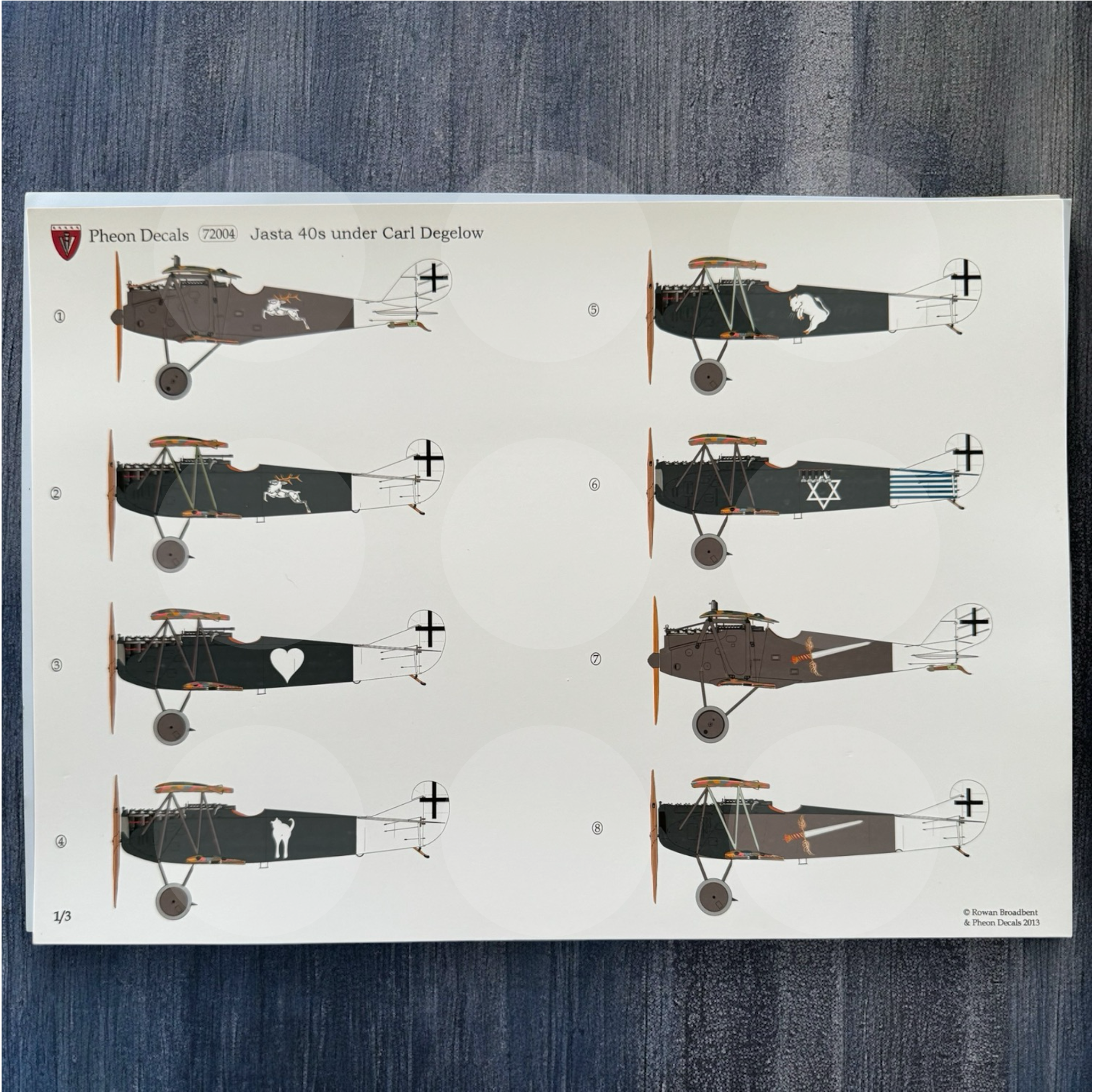 Pheon Decals - Jasta 40 under Carl Degelow - 1/72 scale - 72004