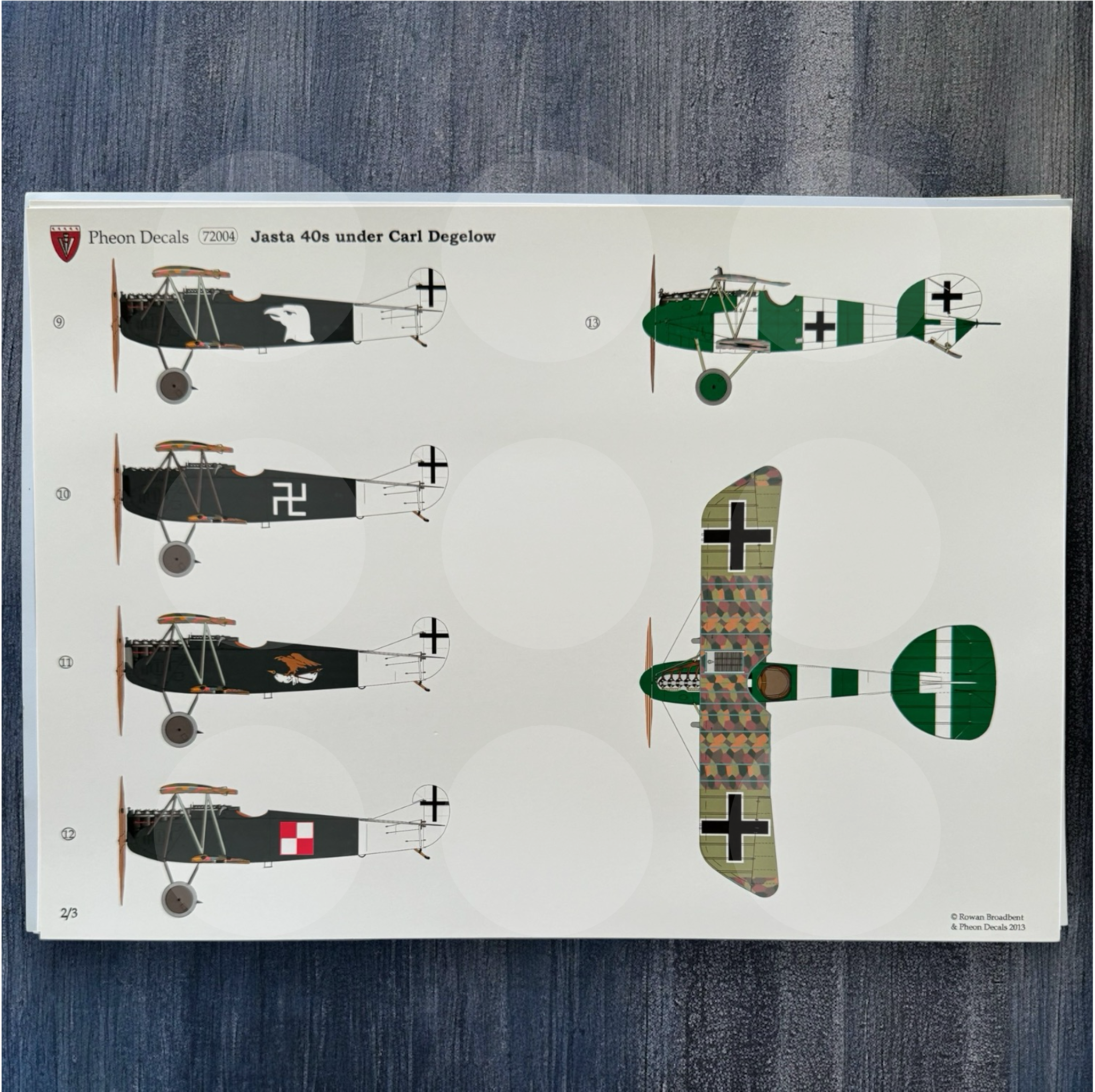 Pheon Decals - Jasta 40 under Carl Degelow - 1/72 scale - 72004