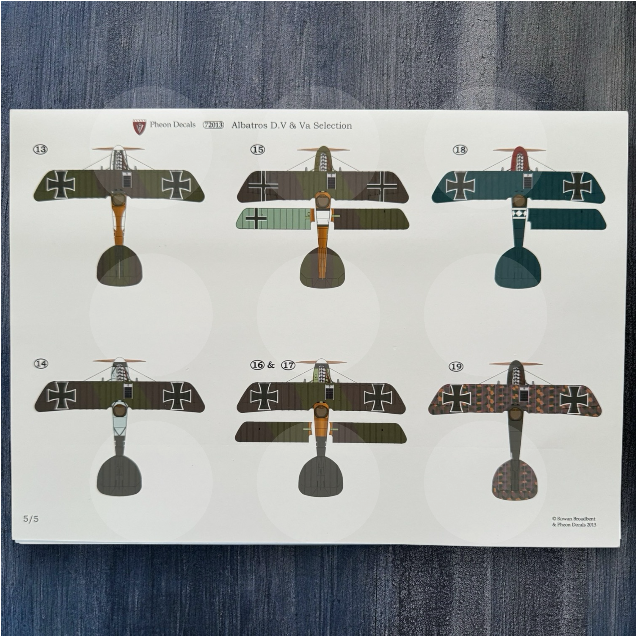 Pheon Decals - Albatros D.V & D.Va Selection - 1/72 scale - 72013