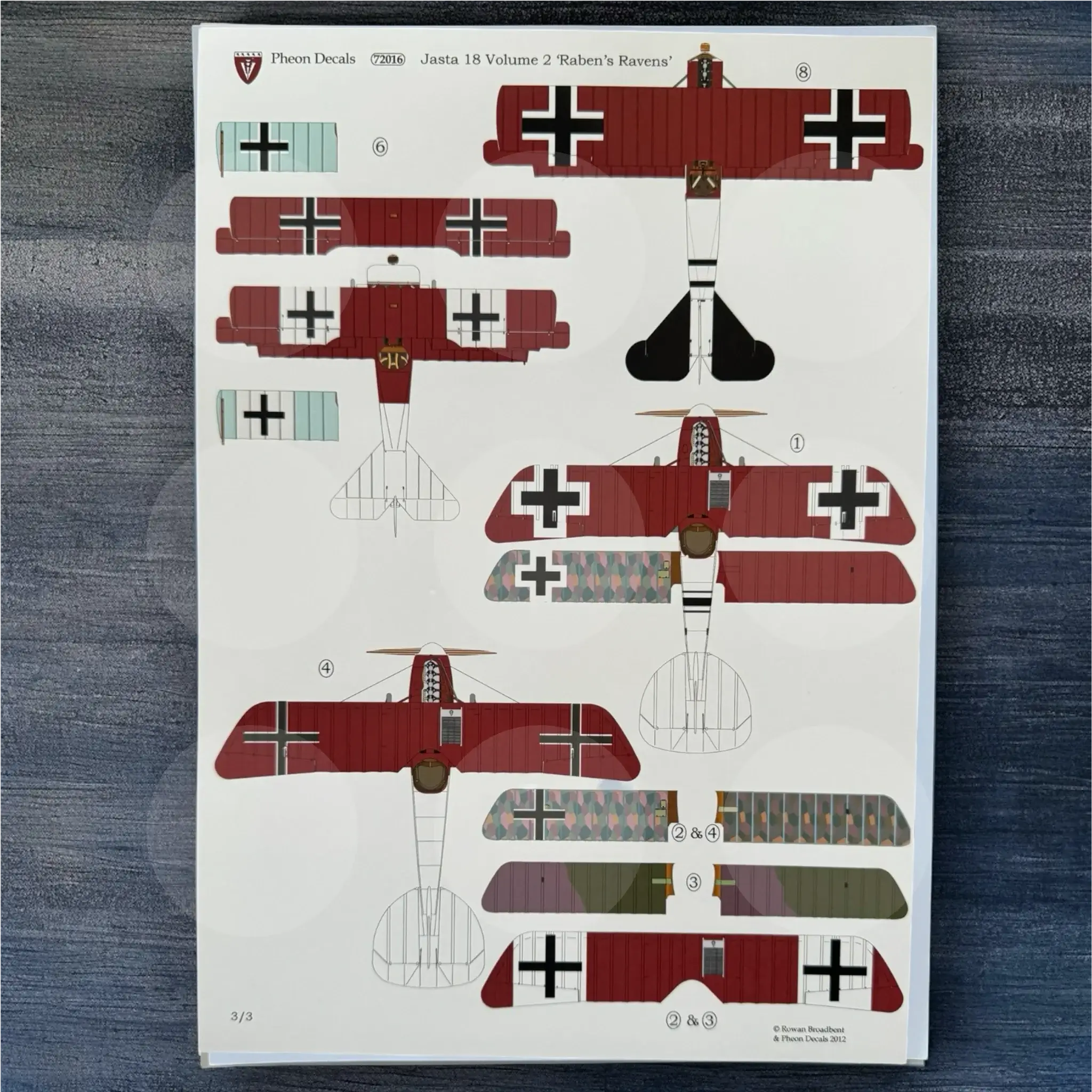Pheon Decals - Jasta 18 Volume 2 Raben's Ravens - 1/72 scale - 72016