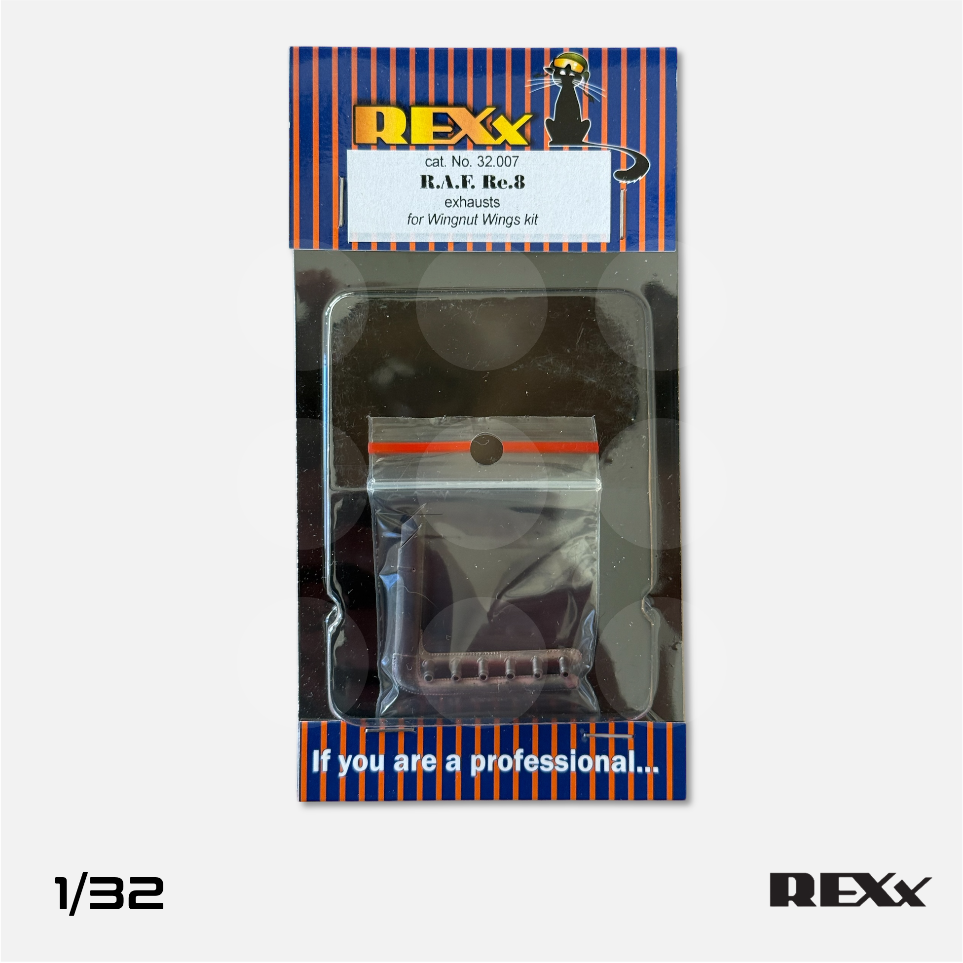 REXx Exhausts - RAF RE.8 Harry Tate double exhausts for Wingnut Wings - 1/32 scale - REXX-32007 - Gothaforce