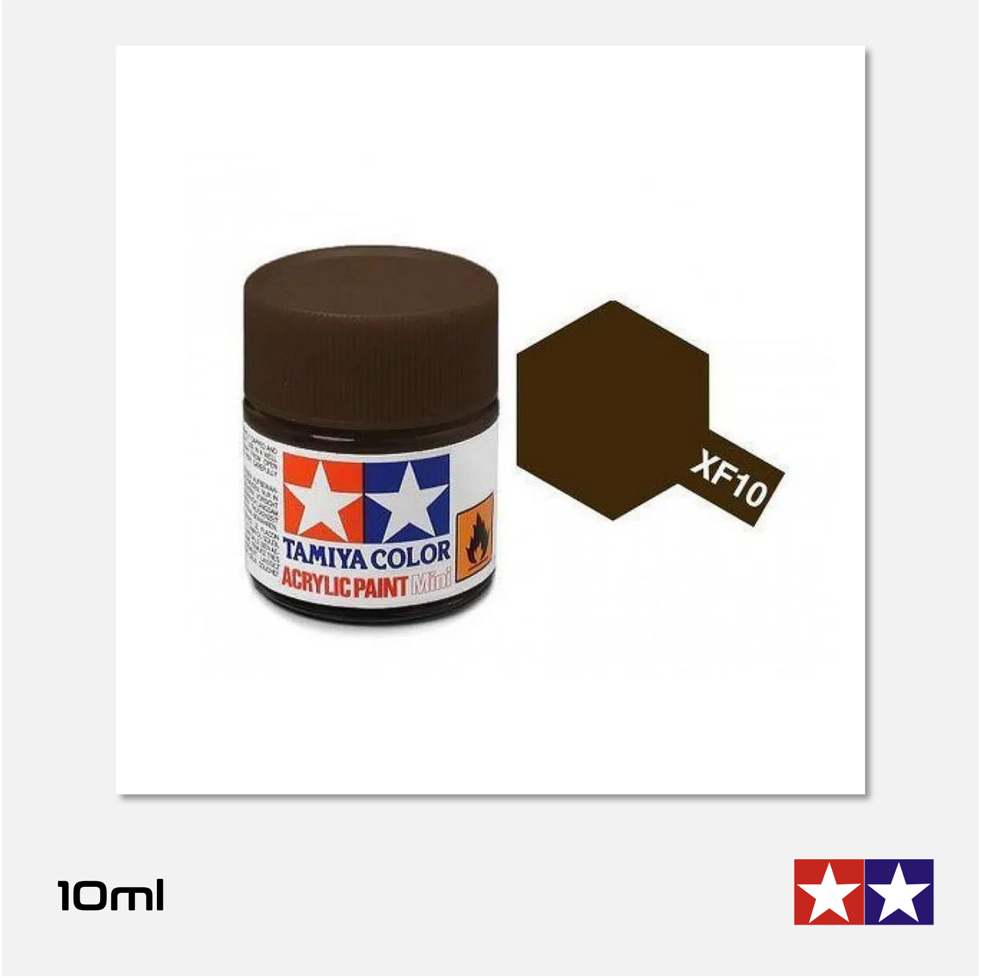 Tamiya - Acrylic Paint Mini - XF-10 Flat Brown - 81710 - Gothaforce