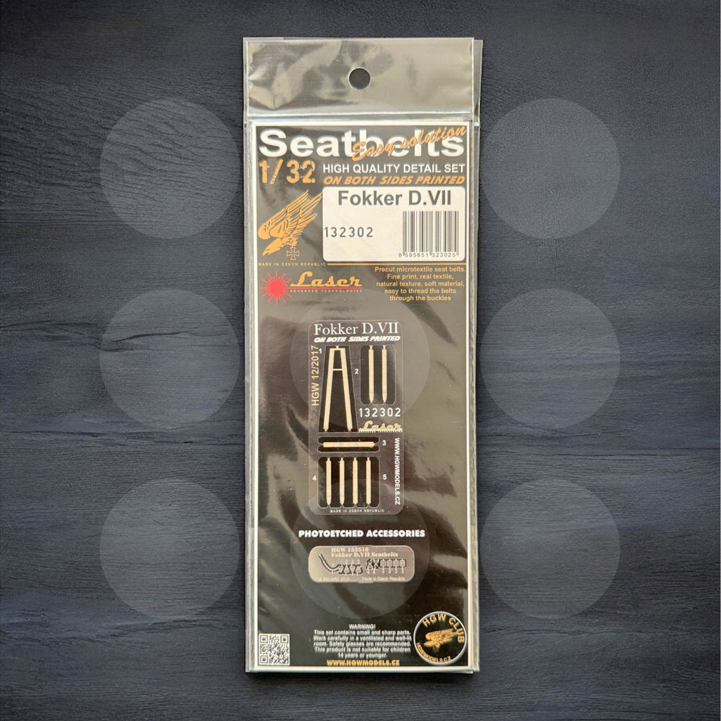 HGW 1/32 Scale Double-Sided Seatbelts - Fokker D.VII - 132302 - model accessory