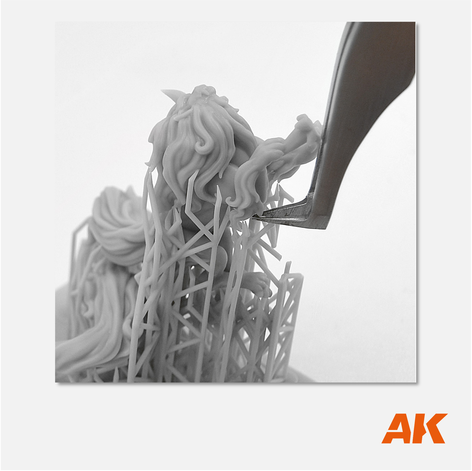 AK Cutting Tweezers Flat Head