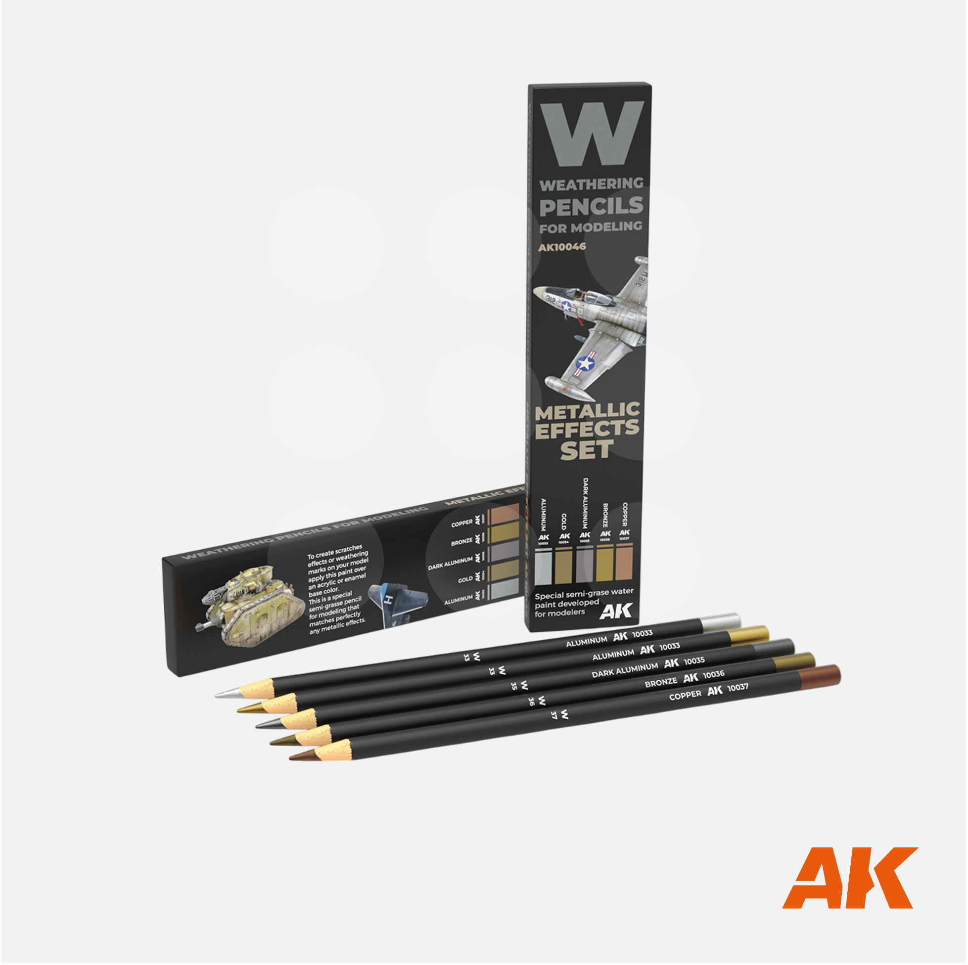 AK Interactive - Weathering Pencils Set - Metallic Effects - AK10046 - Gothaforce