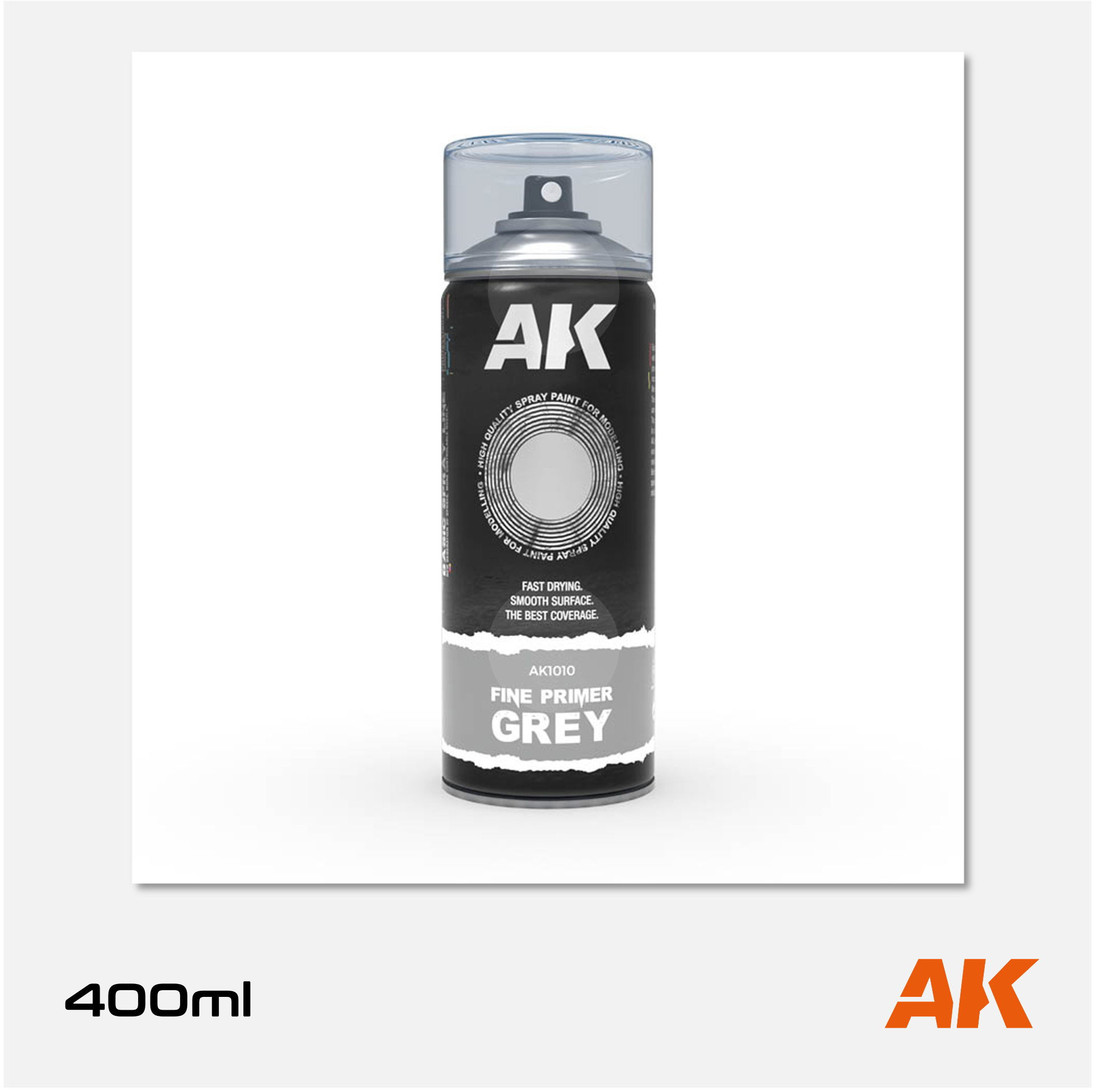 AK Fine Primer Grey Spray 400ml (2 nozzles)