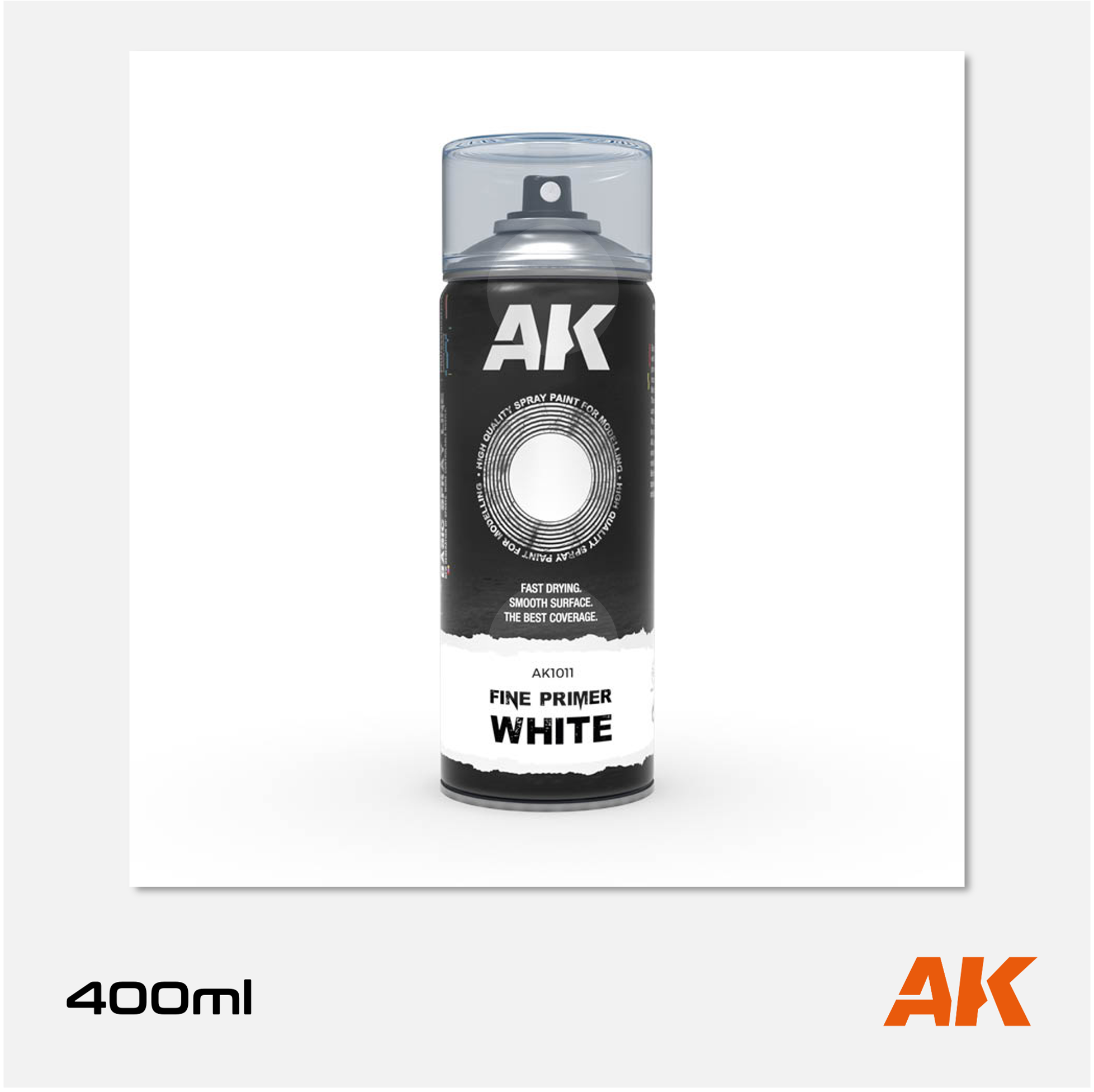 AK Fine Primer White Spray 400ml (2 nozzles)