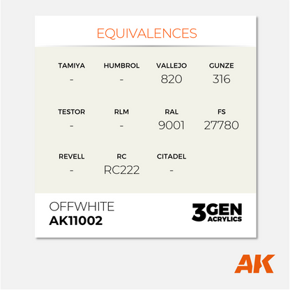 AK Interactive - 3Gen Acrylics Paint - Offwhite - AK11002 - Gothaforce