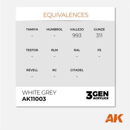 AK Interactive - 3Gen Acrylics Paint - White Grey - AK11003 - Gothaforce