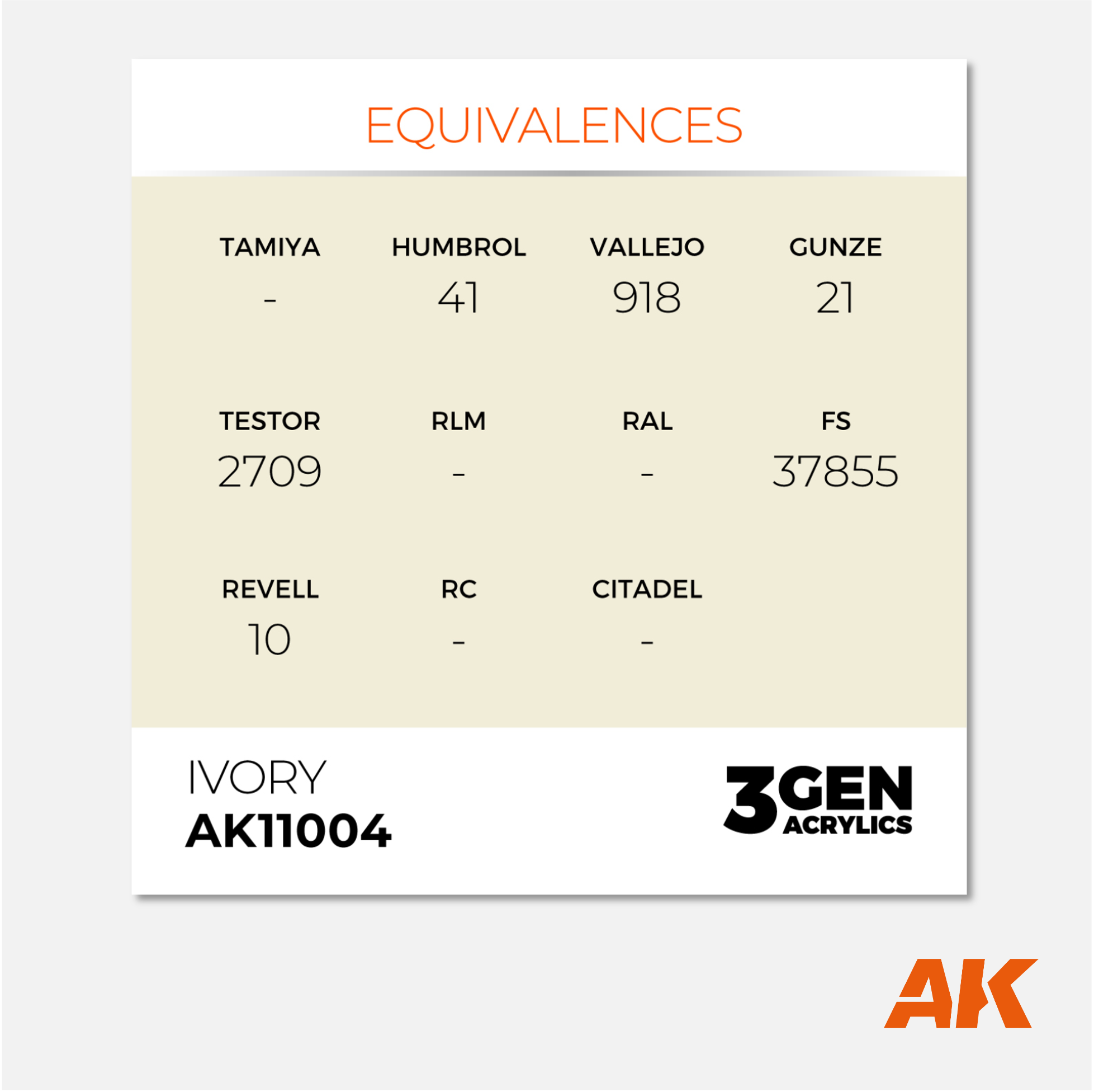AK Interactive - 3Gen Acrylics Paint - Ivory - AK11004 - Gothaforce