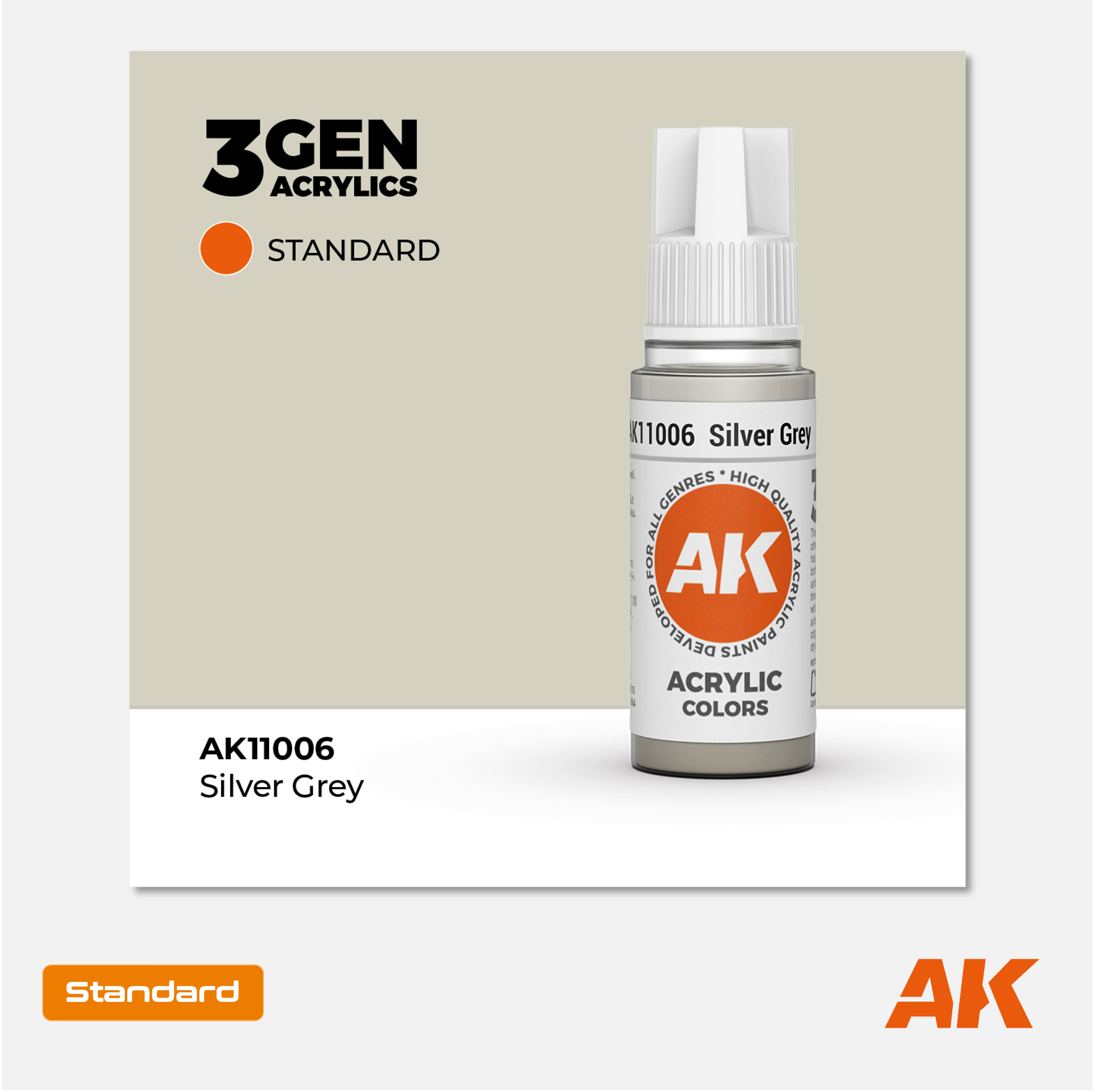 AK Interactive - 3Gen Acrylics Paint - Silver Grey - AK11006 - Gothaforce