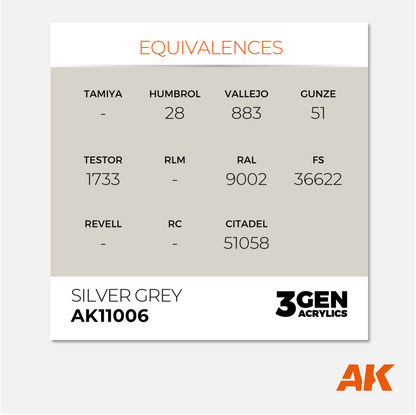 AK Interactive - 3Gen Acrylics Paint - Silver Grey - AK11006 - Gothaforce