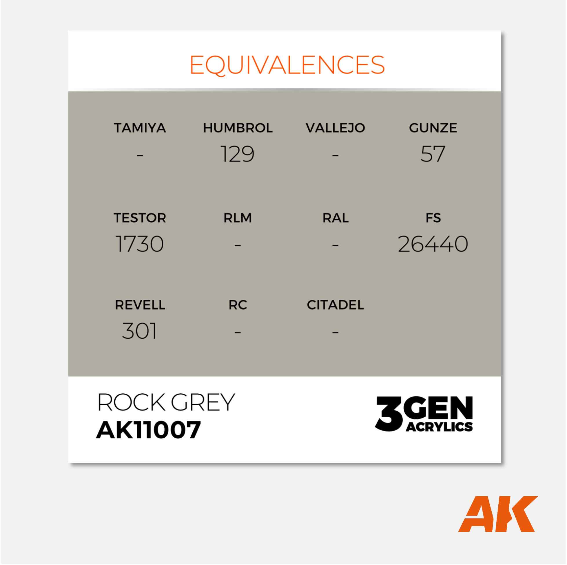 AK Interactive - 3Gen Acrylics Paint - Rock Grey - AK11007 - Gothaforce
