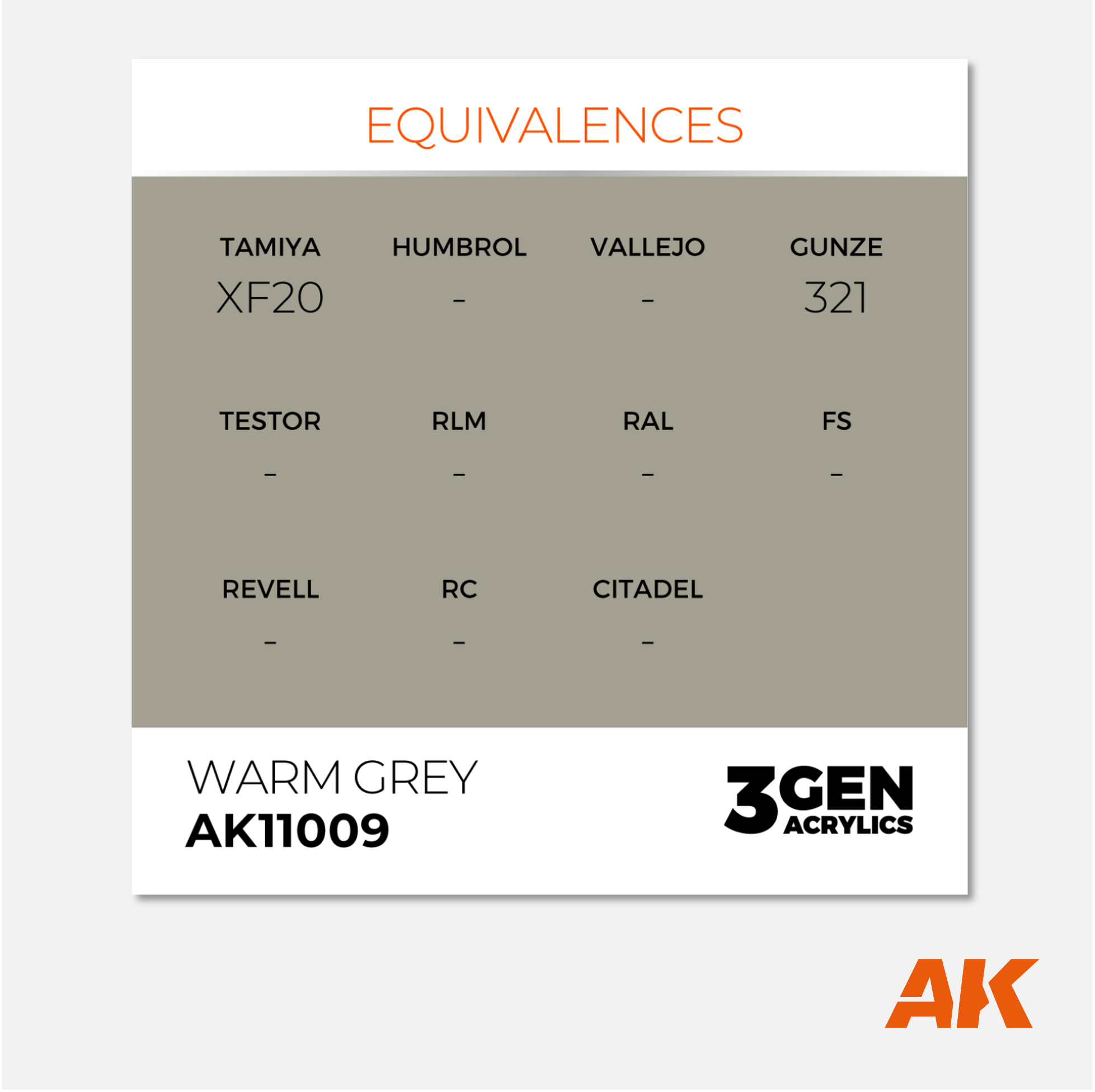 AK Interactive - 3Gen Acrylics Paint - Warm Grey - AK11009 - Gothaforce