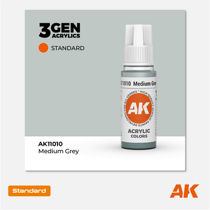 AK Interactive - 3Gen Acrylics Paint - Medium Grey - AK11010 - Gothaforce