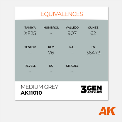 AK Interactive - 3Gen Acrylics Paint - Medium Grey - AK11010 - Gothaforce