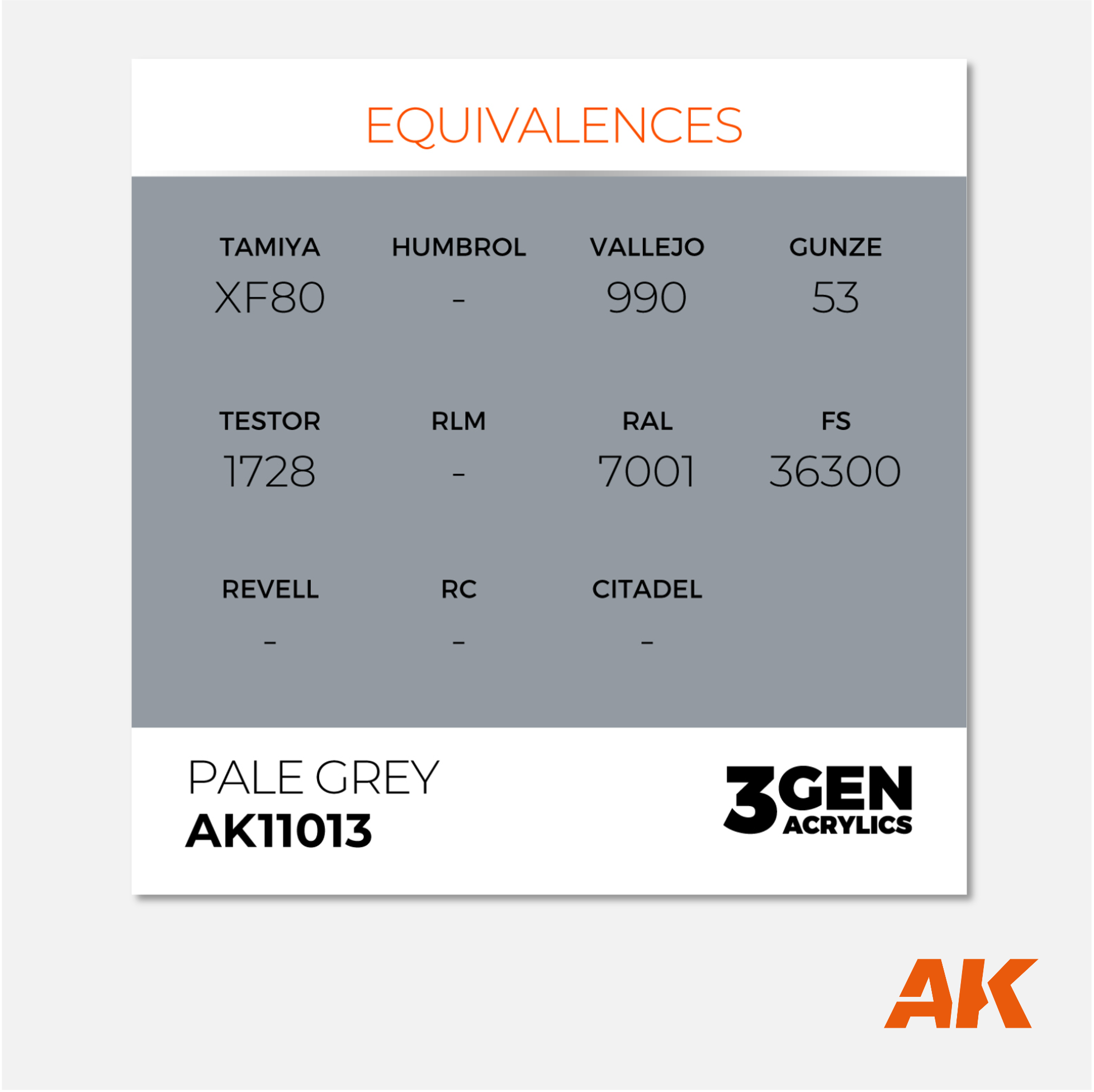 AK Interactive - 3Gen Acrylics Paint - Pale Grey - AK11013 - Gothaforce