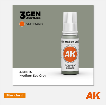 AK Interactive - 3Gen Acrylics Paint - Medium Sea Grey - AK11014 - Gothaforce