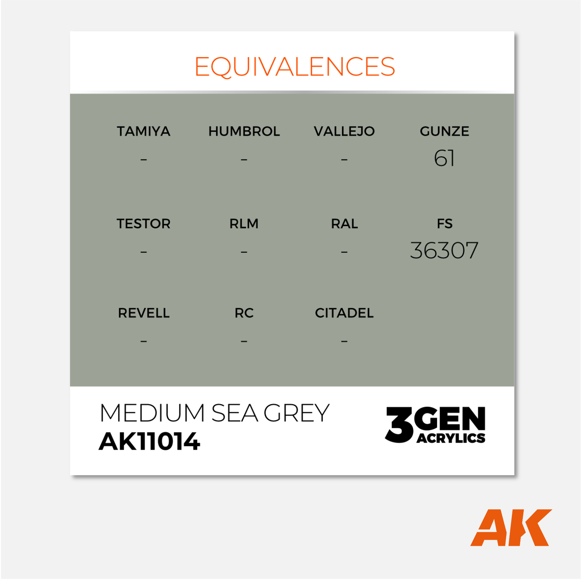 AK Interactive - 3Gen Acrylics Paint - Medium Sea Grey - AK11014 - Gothaforce