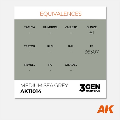AK Interactive - 3Gen Acrylics Paint - Medium Sea Grey - AK11014 - Gothaforce