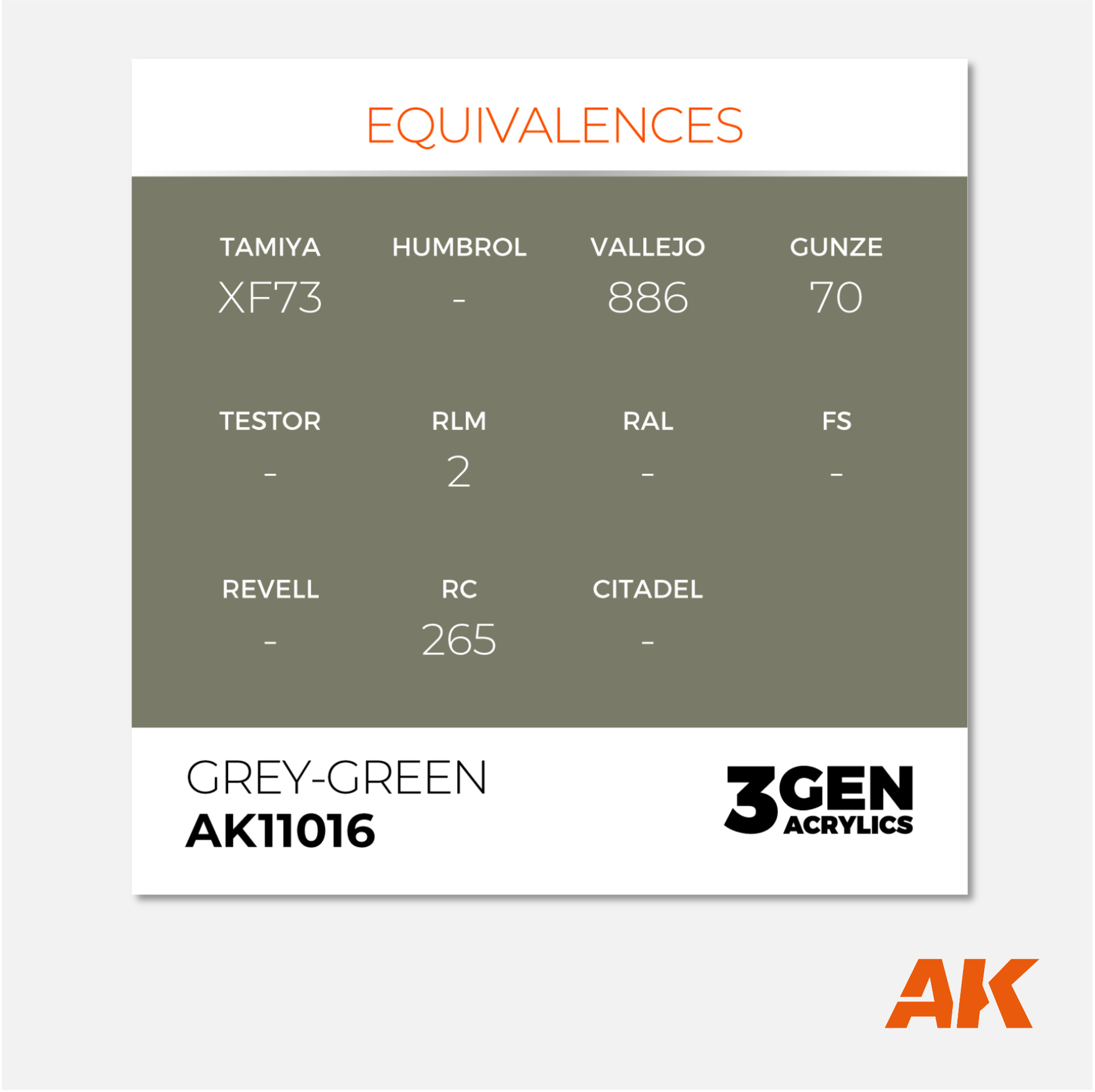 AK Interactive - 3Gen Acrylics Paint - Grey-Green - AK11016 - Gothaforce