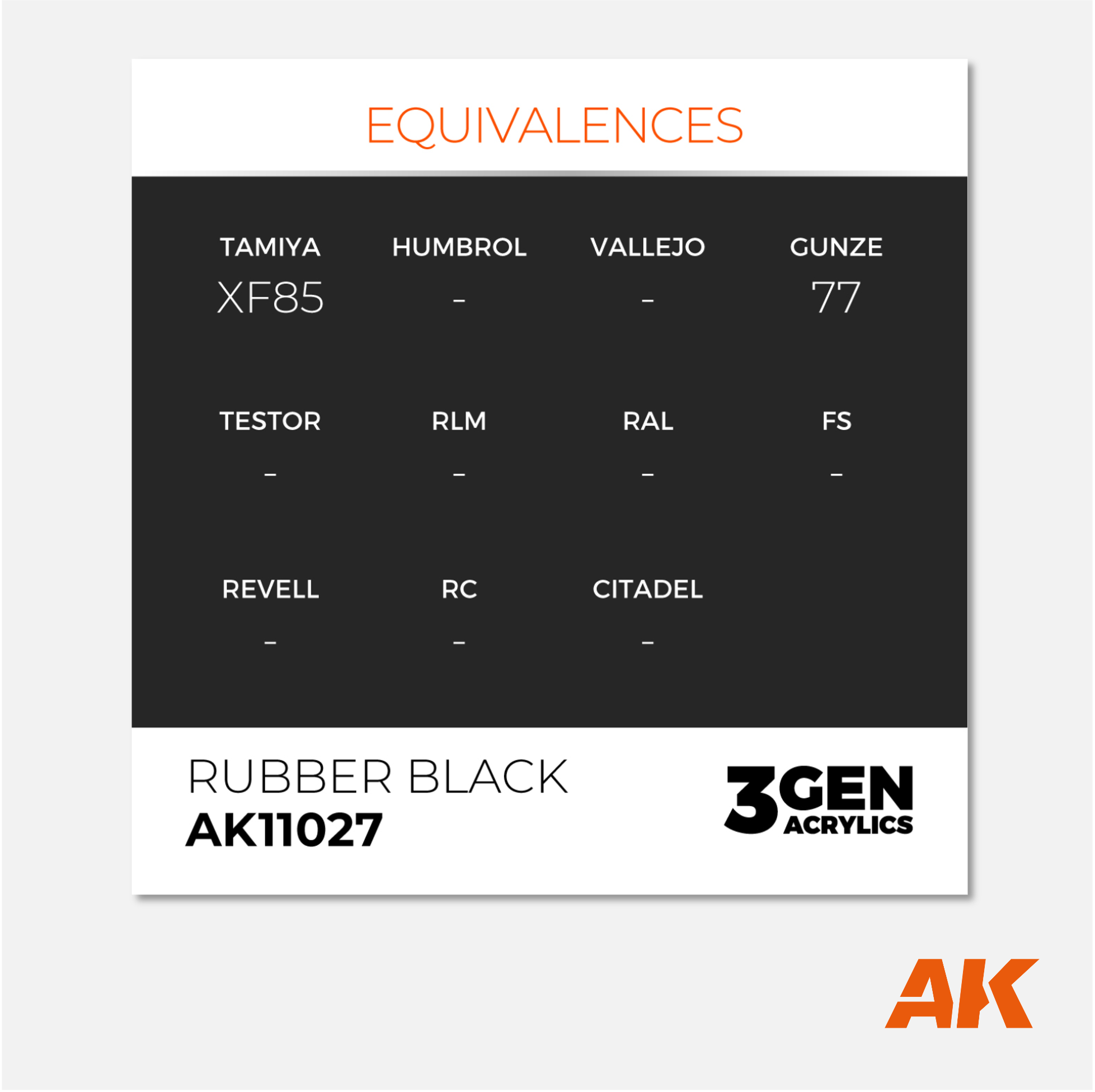 AK Interactive - 3Gen Acrylics Paint - Rubber Black - AK11027 - Gothaforce